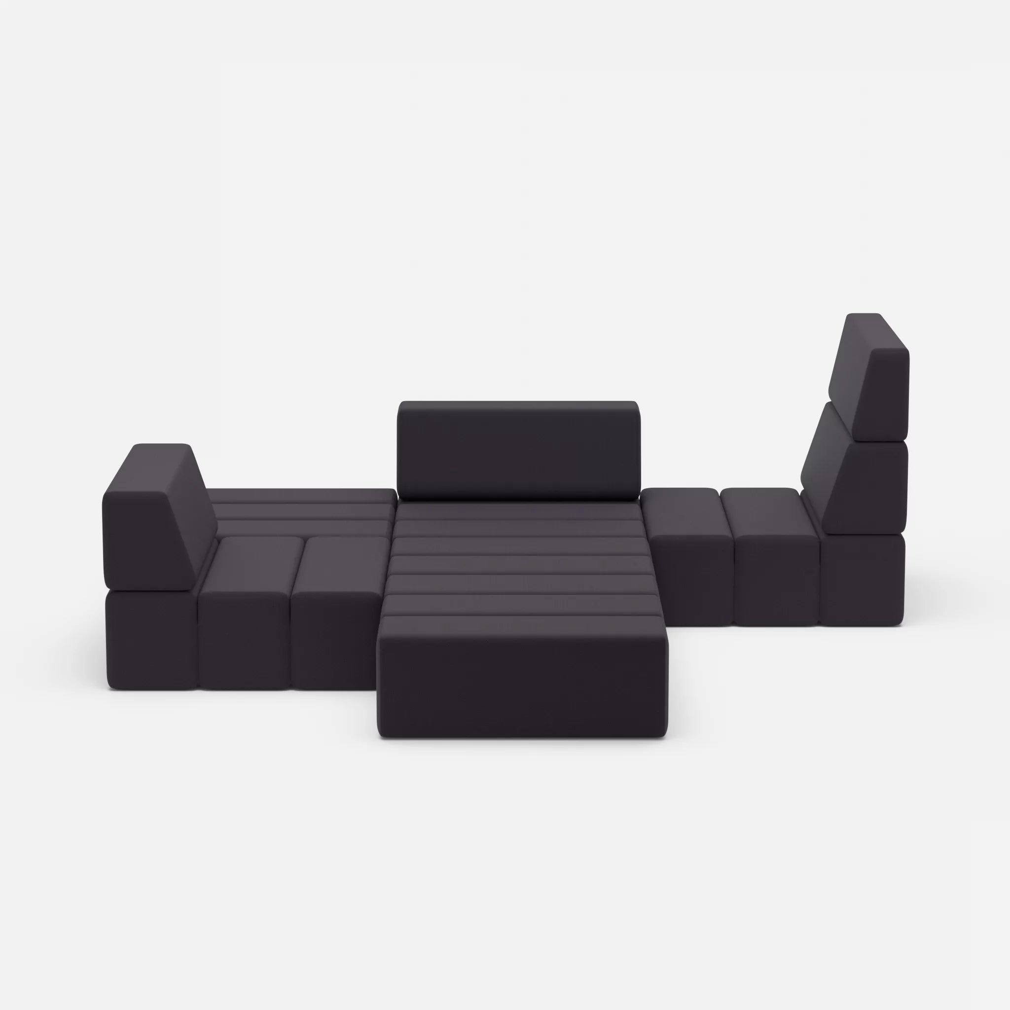 Ecksofa Bricks 3 radio8517 in Anthrazit von vorne