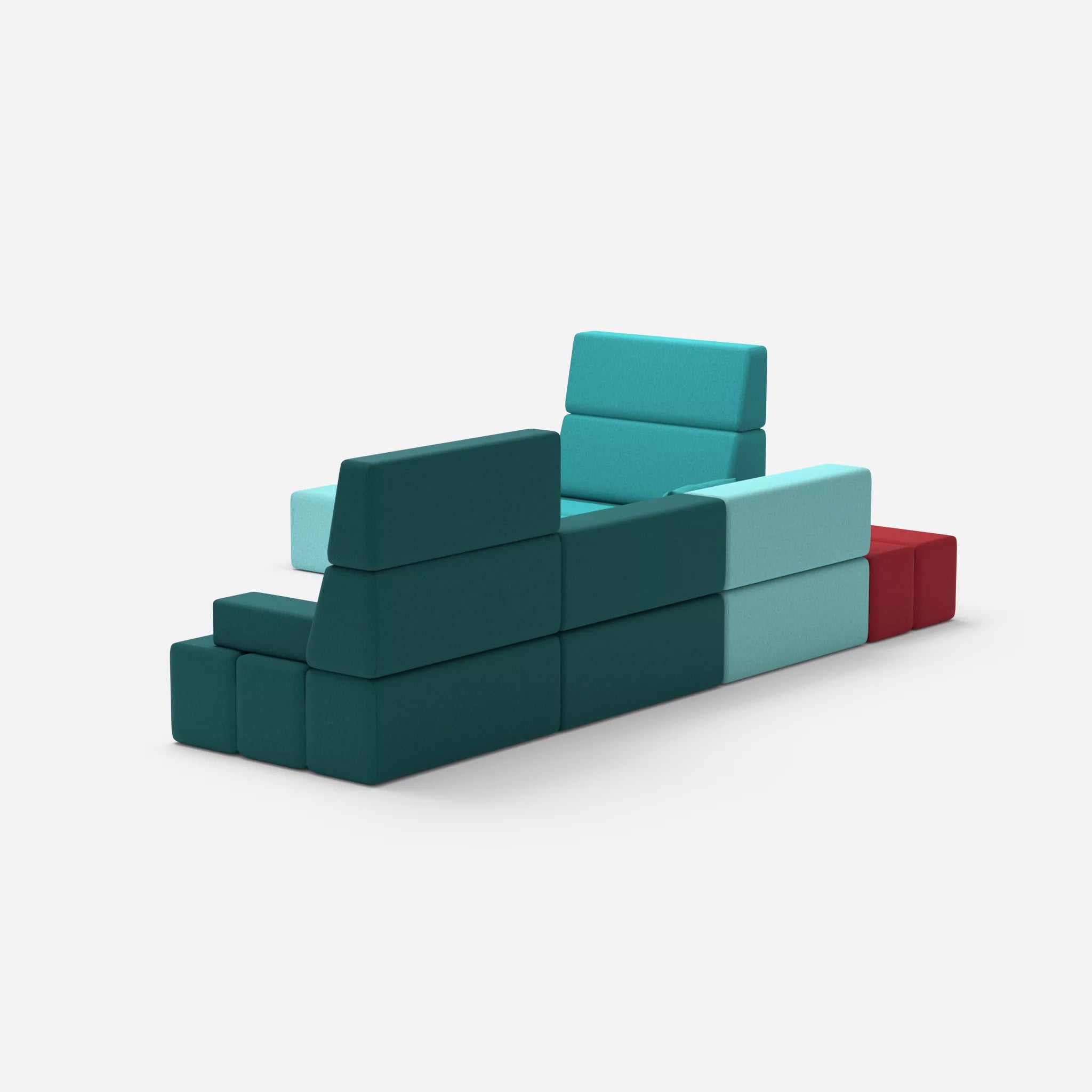 Ecksofa Bricks 4 dama0030-dama0076 in Türkis und Türkis von hinten