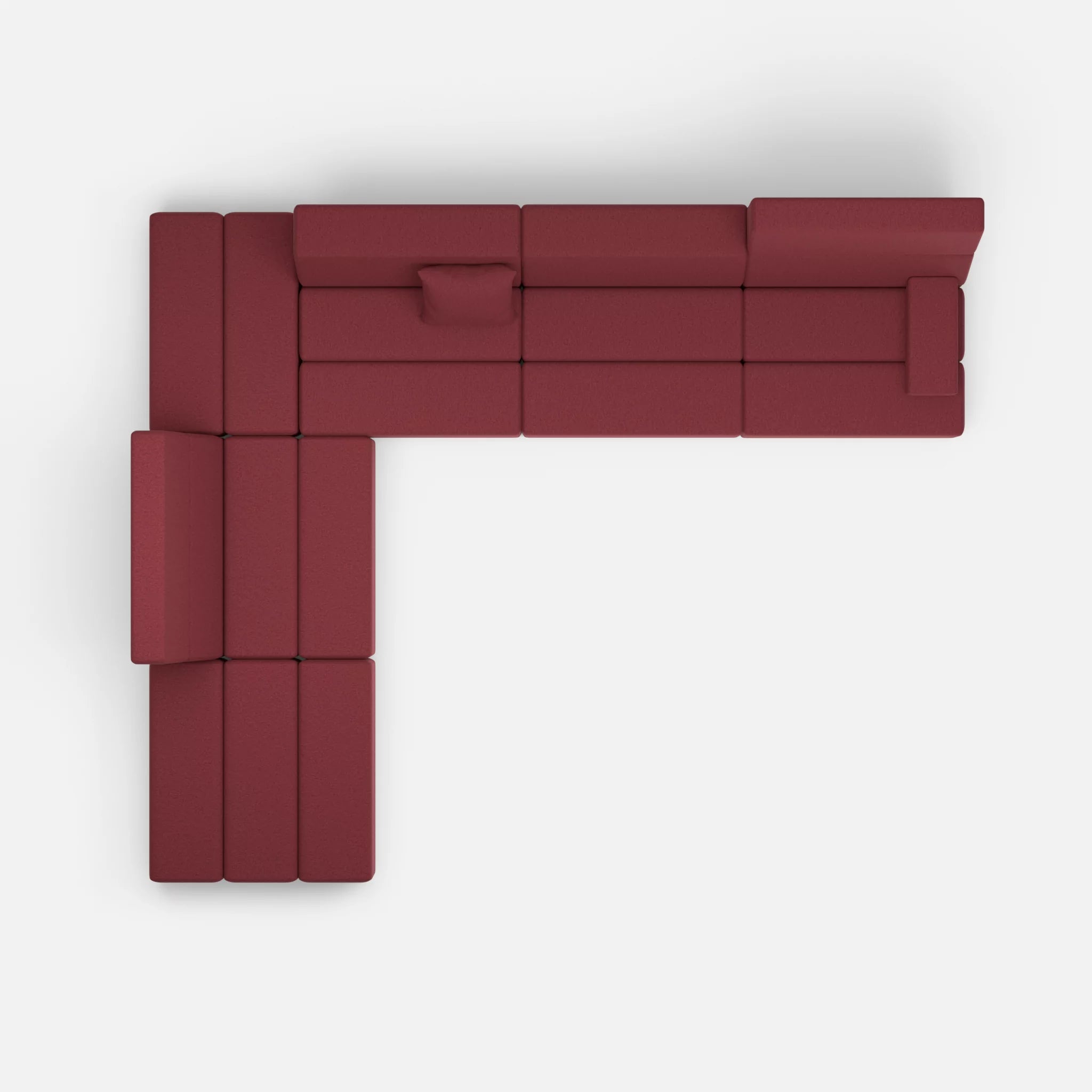 Ecksofa Bricks 4 dama0034 in Bordeaux von oben