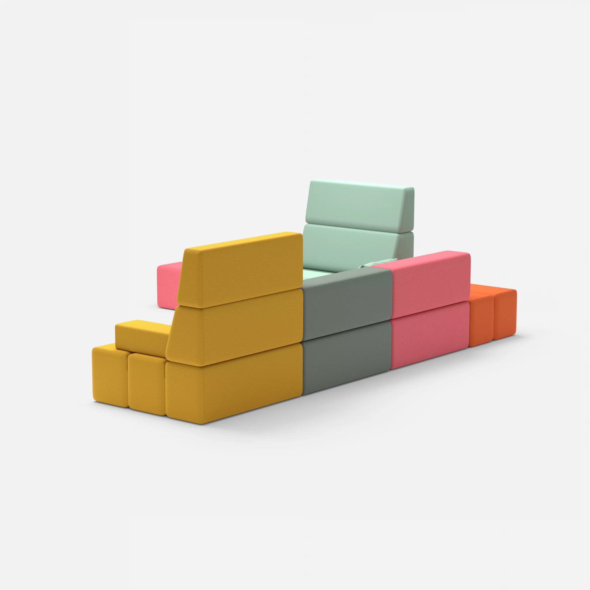 Ecksofa Bricks 4 dama0083-radio7045 in Pink und Hellblau von hinten