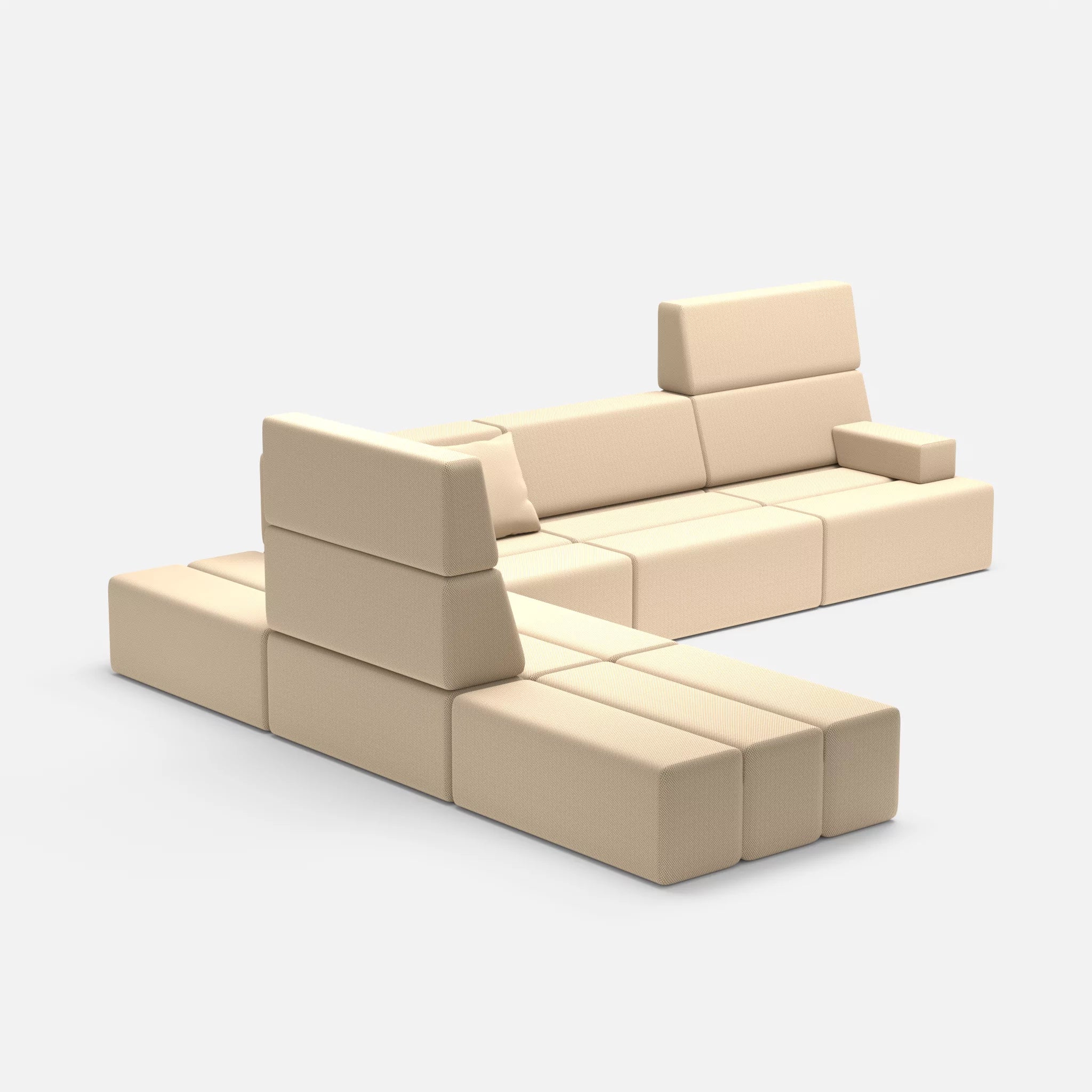 Ecksofa Bricks 4 novumcocos in Hellbraun von der Seite