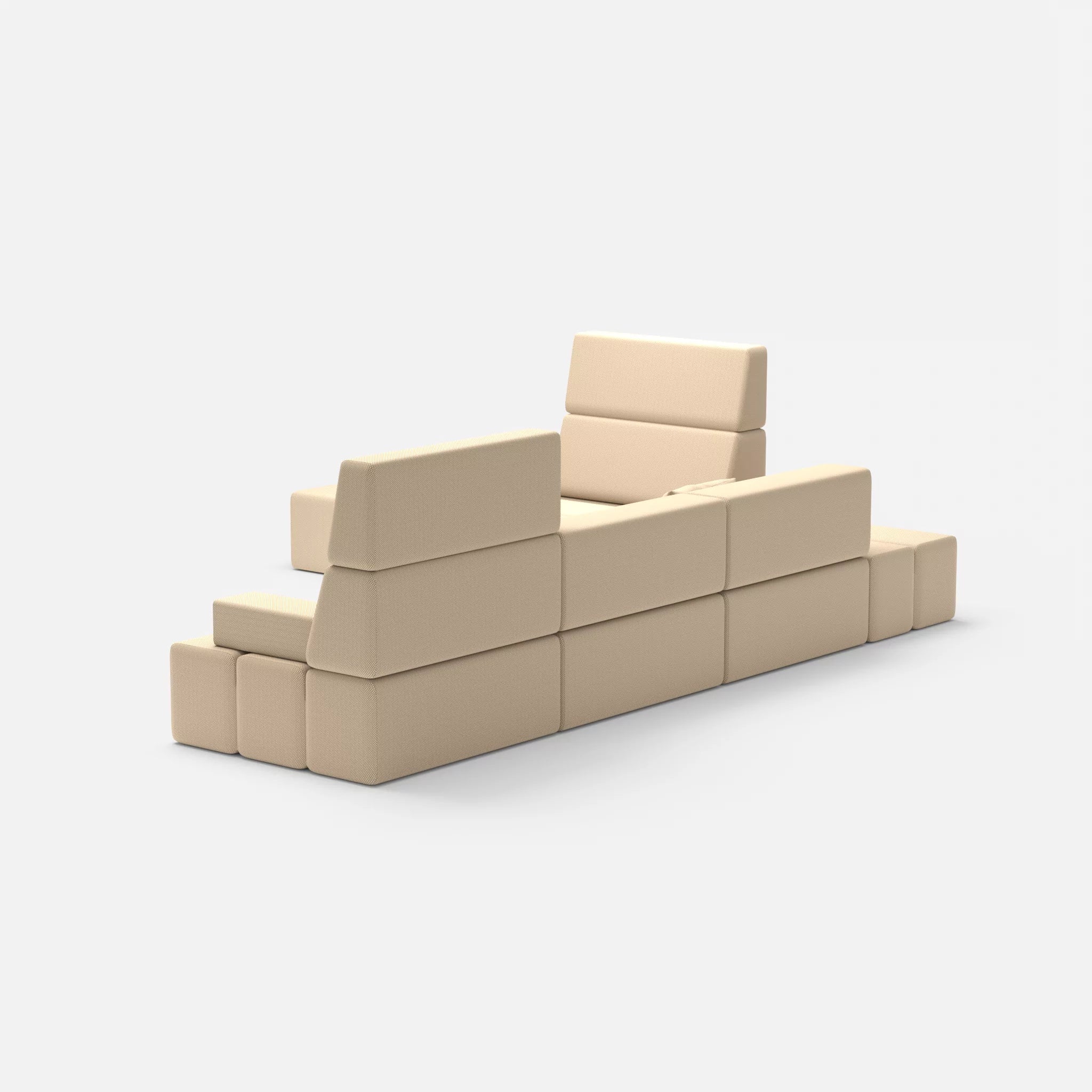 Ecksofa Bricks 4 novumcocos in Hellbraun von hinten