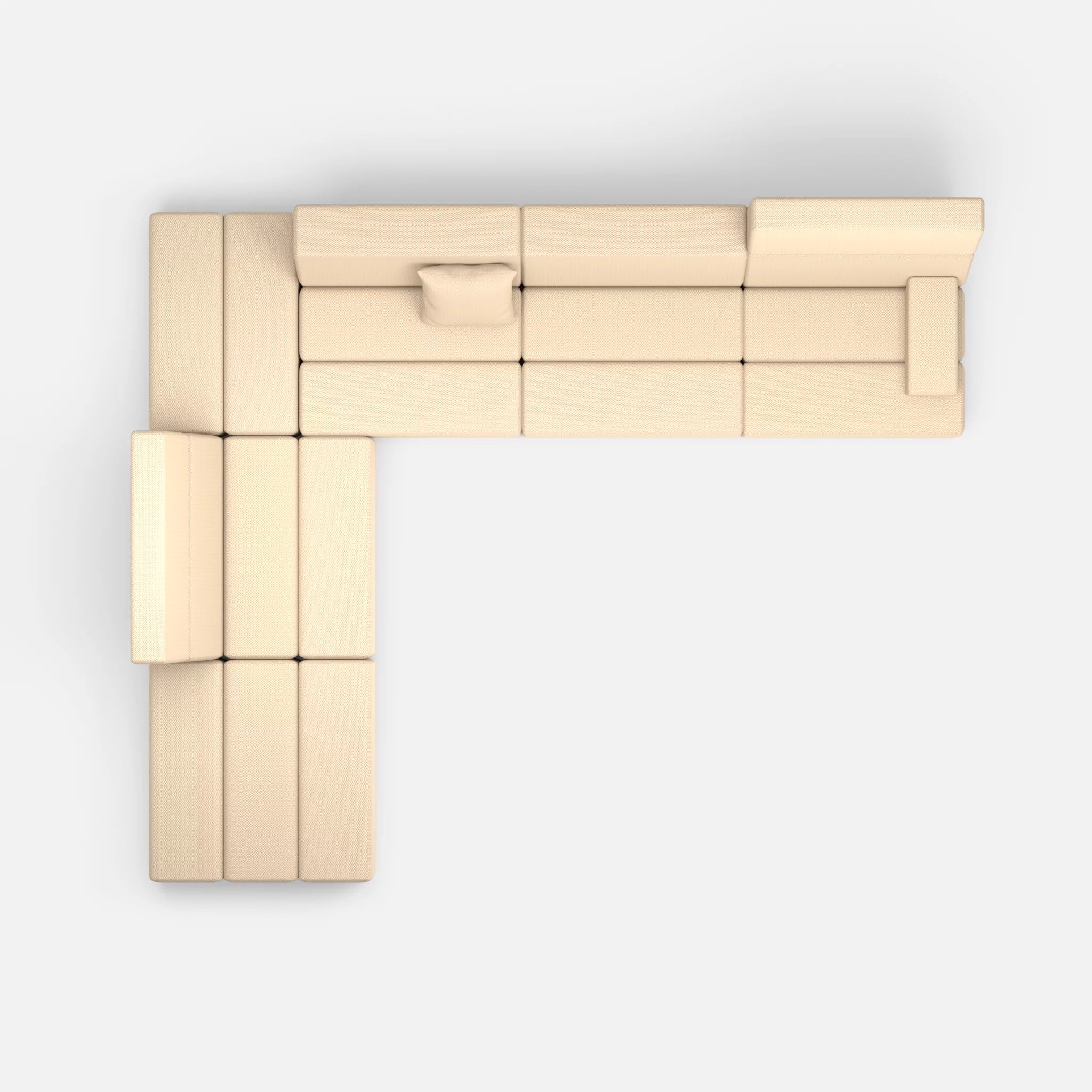 Ecksofa Bricks 4 novumcocos in Hellbraun von oben