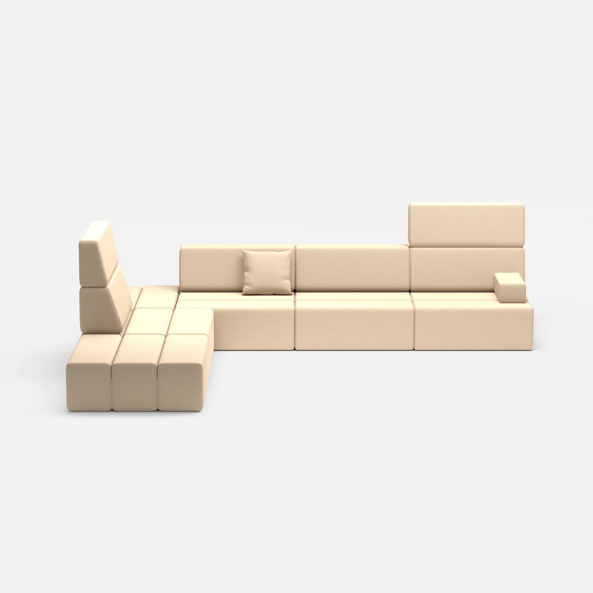 Ecksofa Bricks 4 novumcocos in Hellbraun von vorne