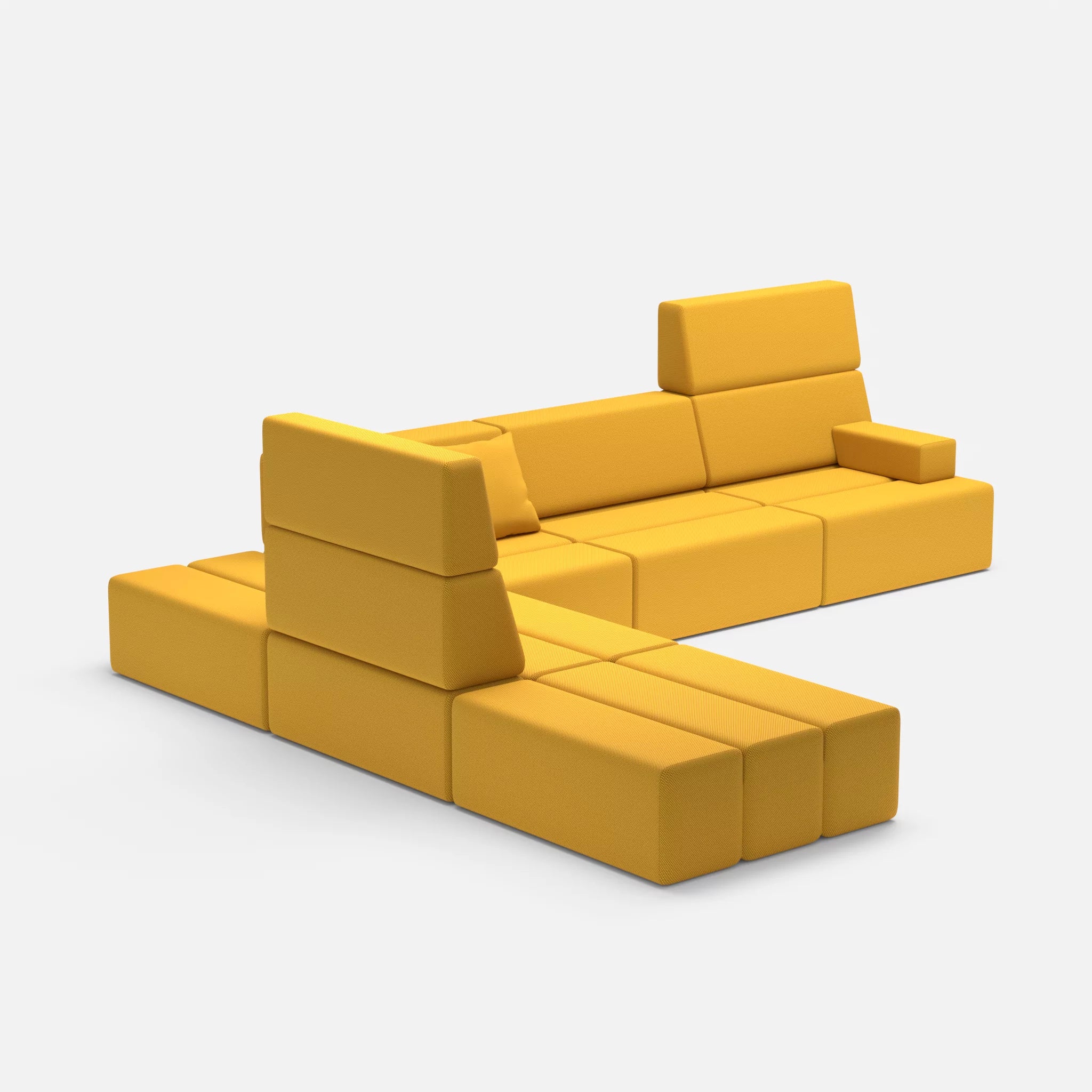 Ecksofa Bricks 4 novumcurry in Curry von der Seite