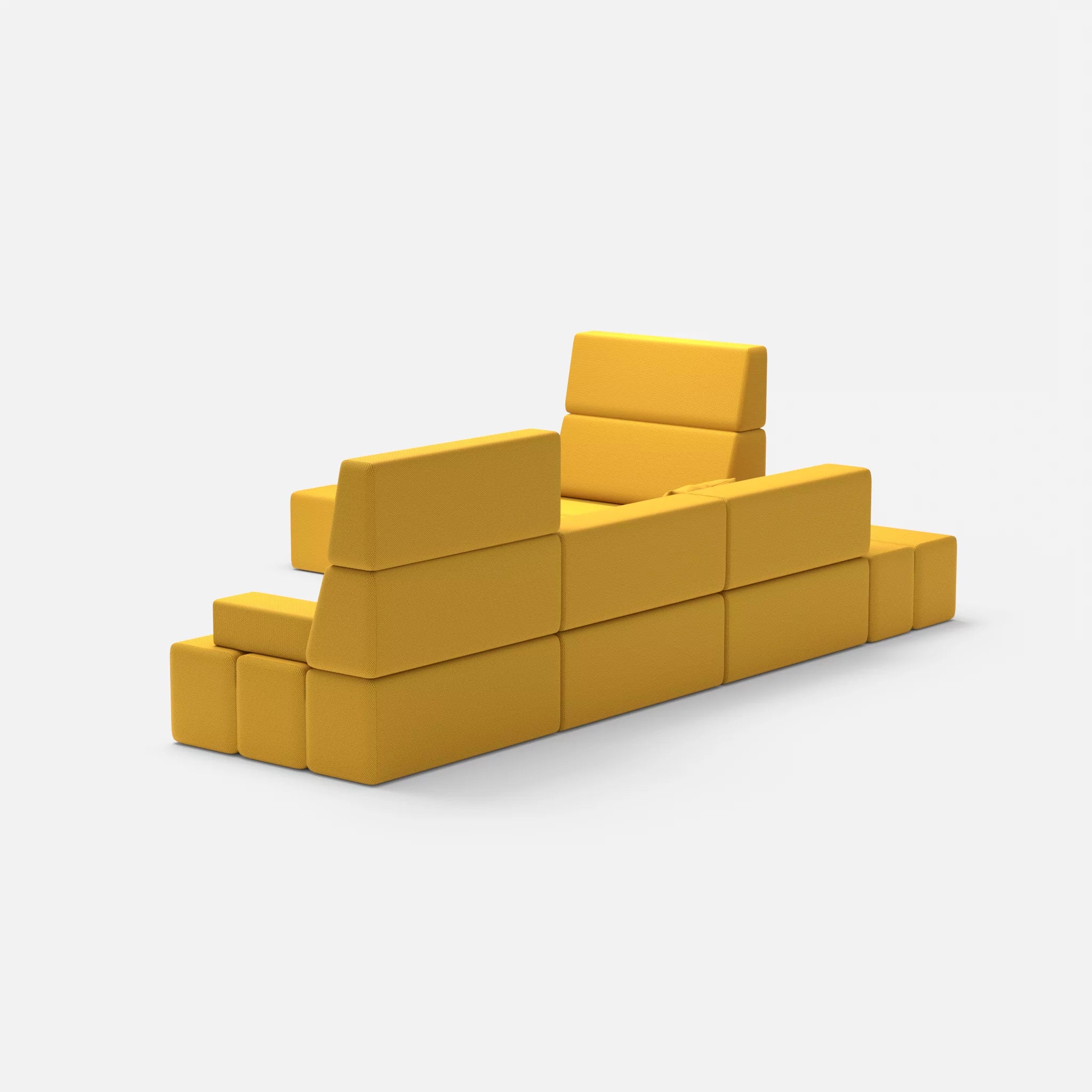 Ecksofa Bricks 4 novumcurry in Curry von hinten