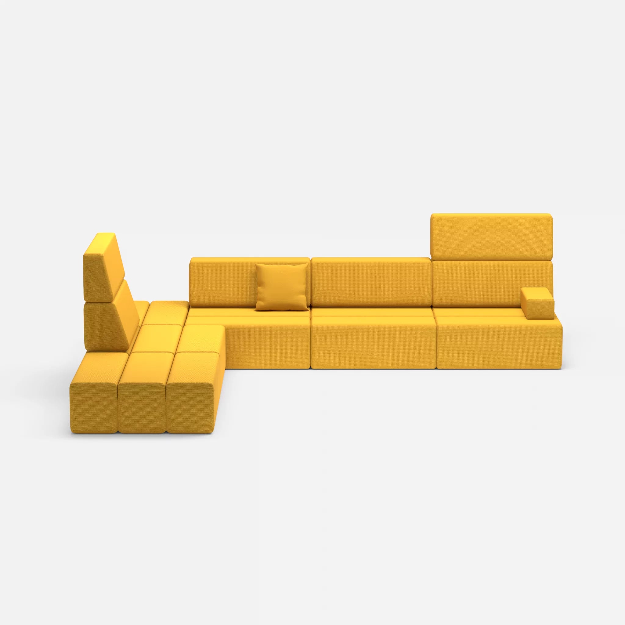 Ecksofa Bricks 4 novumcurry in Curry von vorne