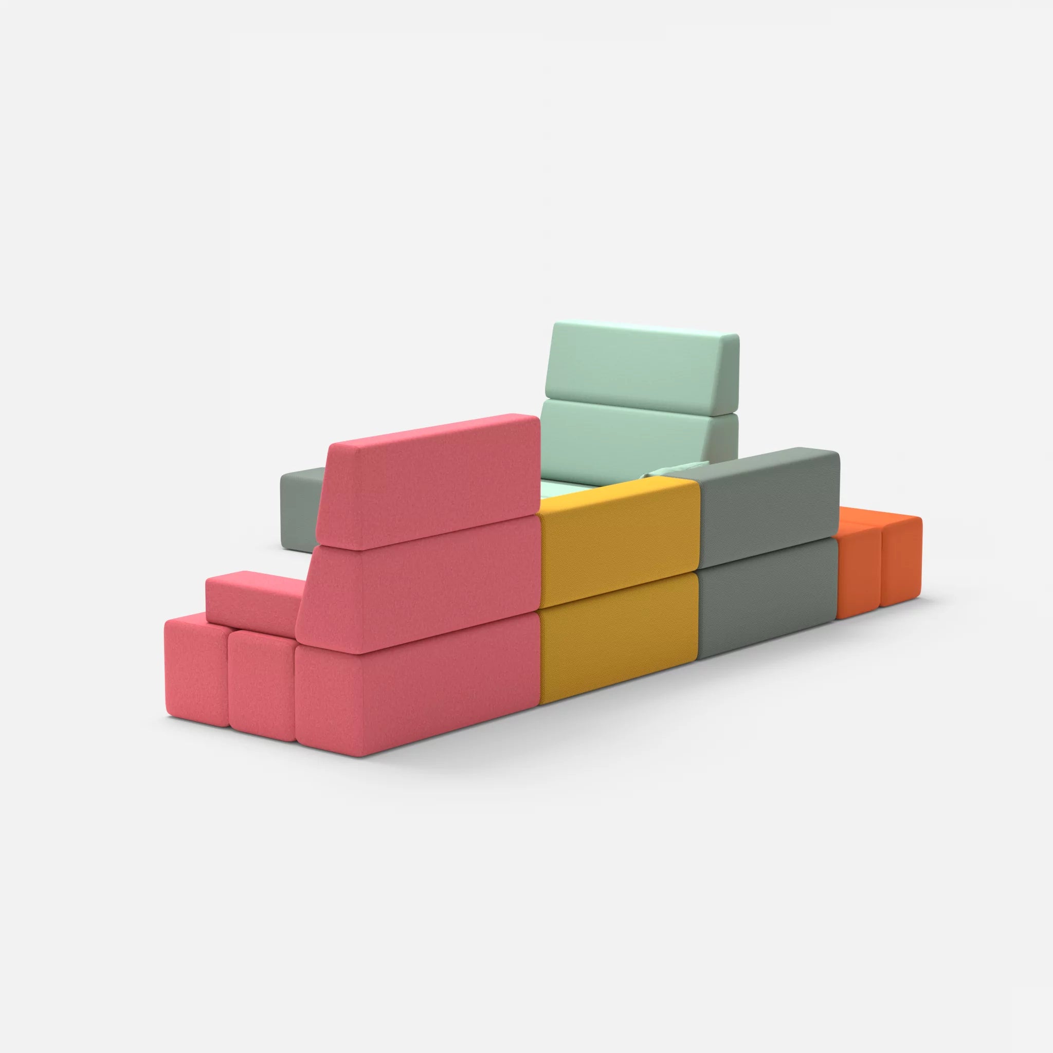 Ecksofa Bricks 4 novumdelphi-radio7045 in Graublau und Hellblau von hinten