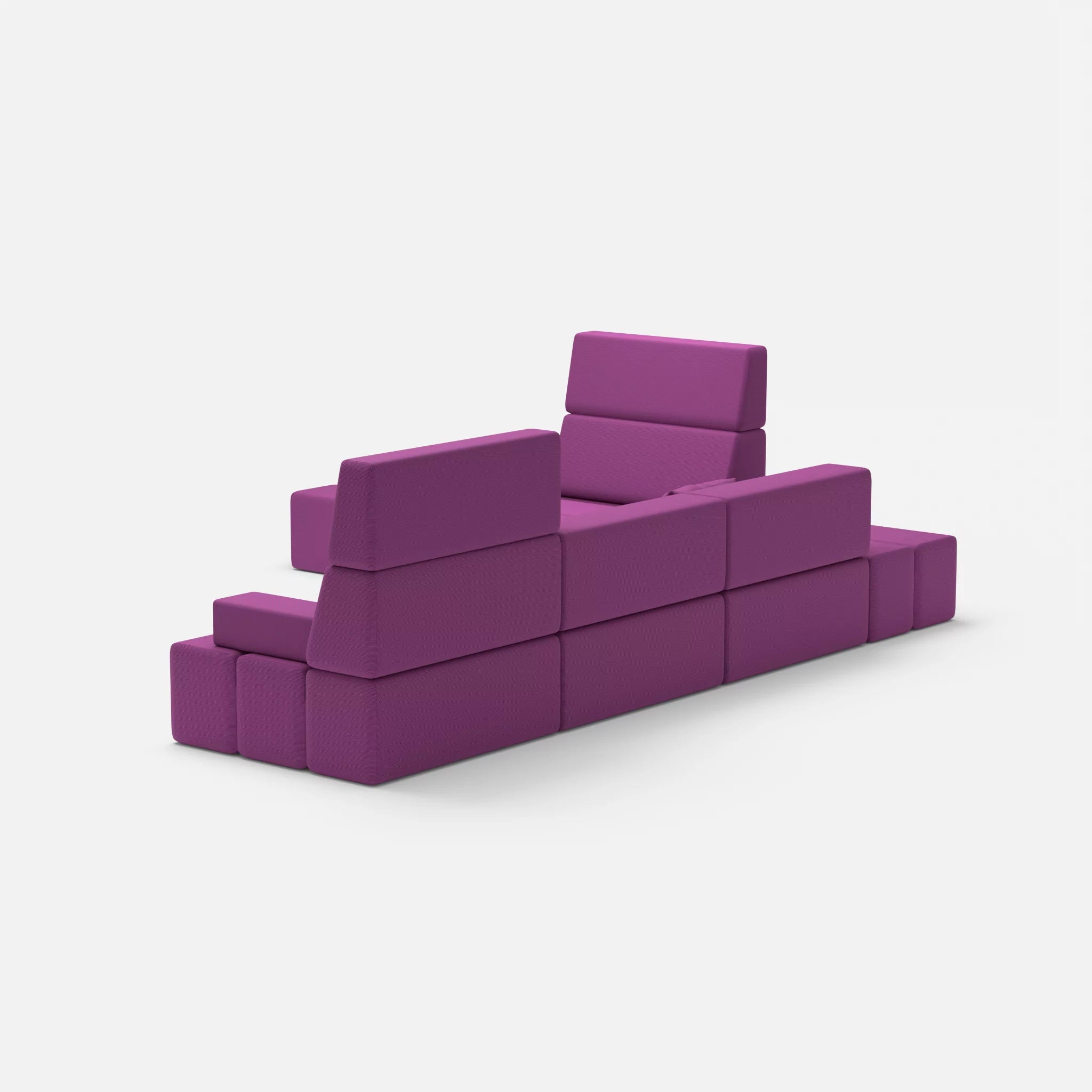 Ecksofa Bricks 4 novumviola in Violett von hinten