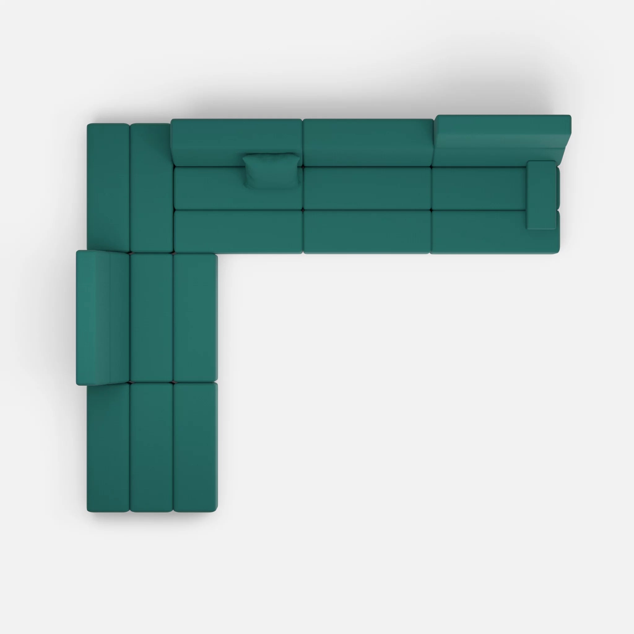 Ecksofa Bricks 4 radio6015 in Türkis von oben