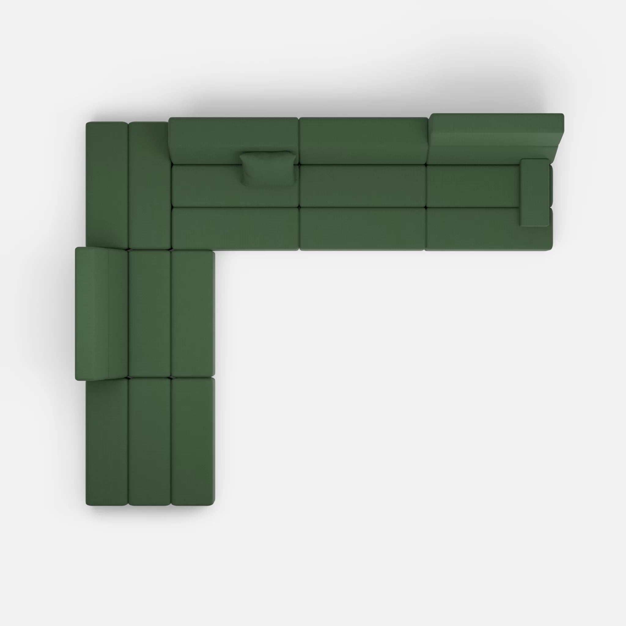 Ecksofa Bricks 4 radio7036 in Olive von oben