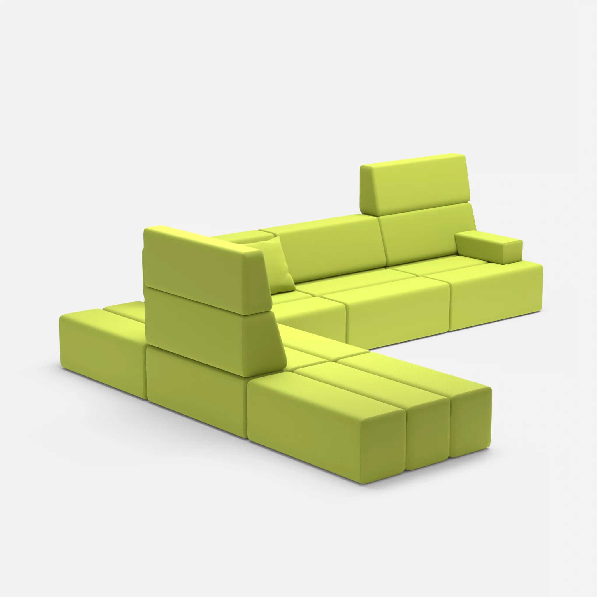 Ecksofa Bricks 4 radio7041 in Hellgrün von der Seite