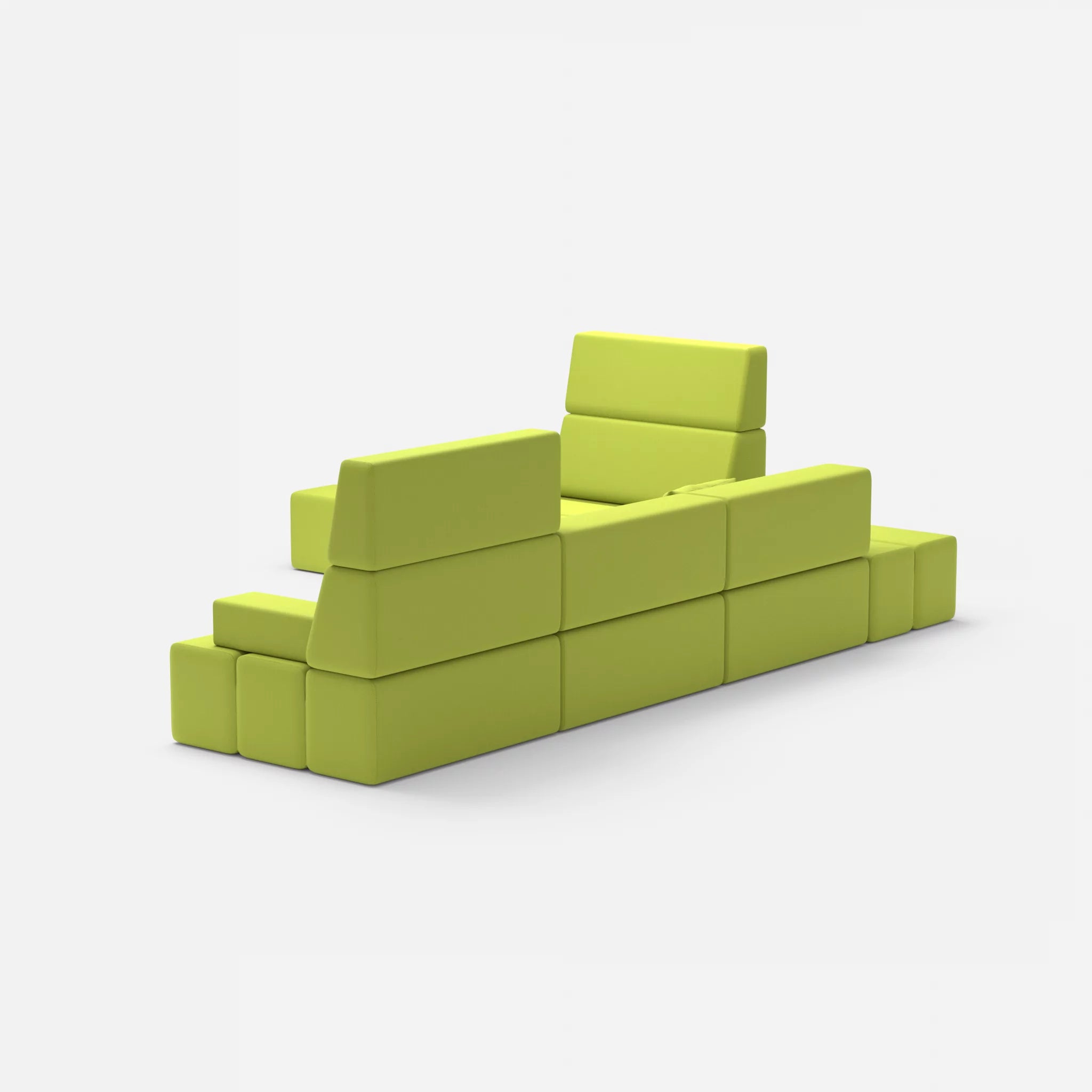 Ecksofa Bricks 4 radio7041 in Hellgrün von hinten