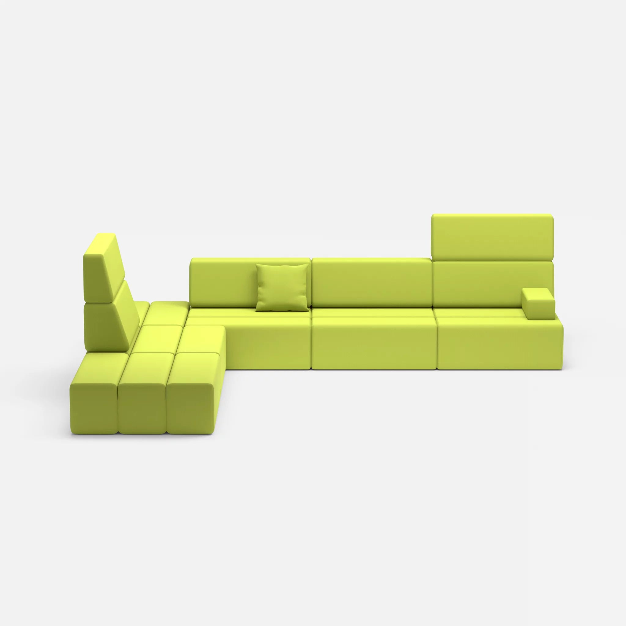 Ecksofa Bricks 4 radio7041 in Hellgrün von vorne