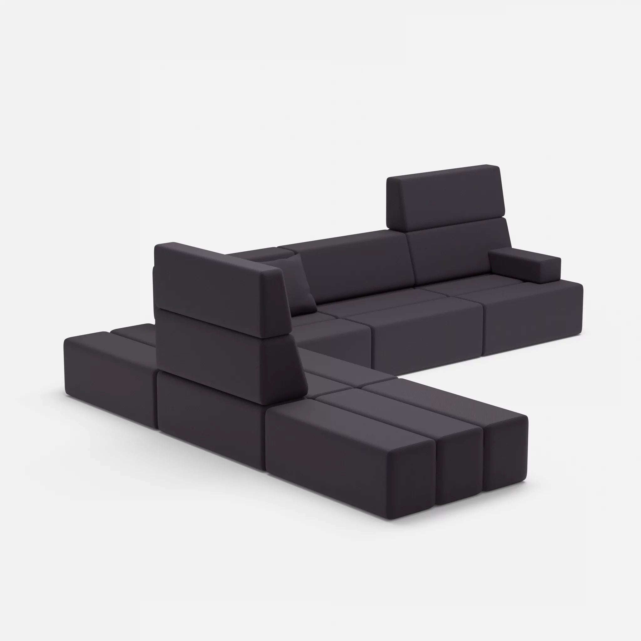 Ecksofa Bricks 4 radio8517 in Anthrazit von der Seite