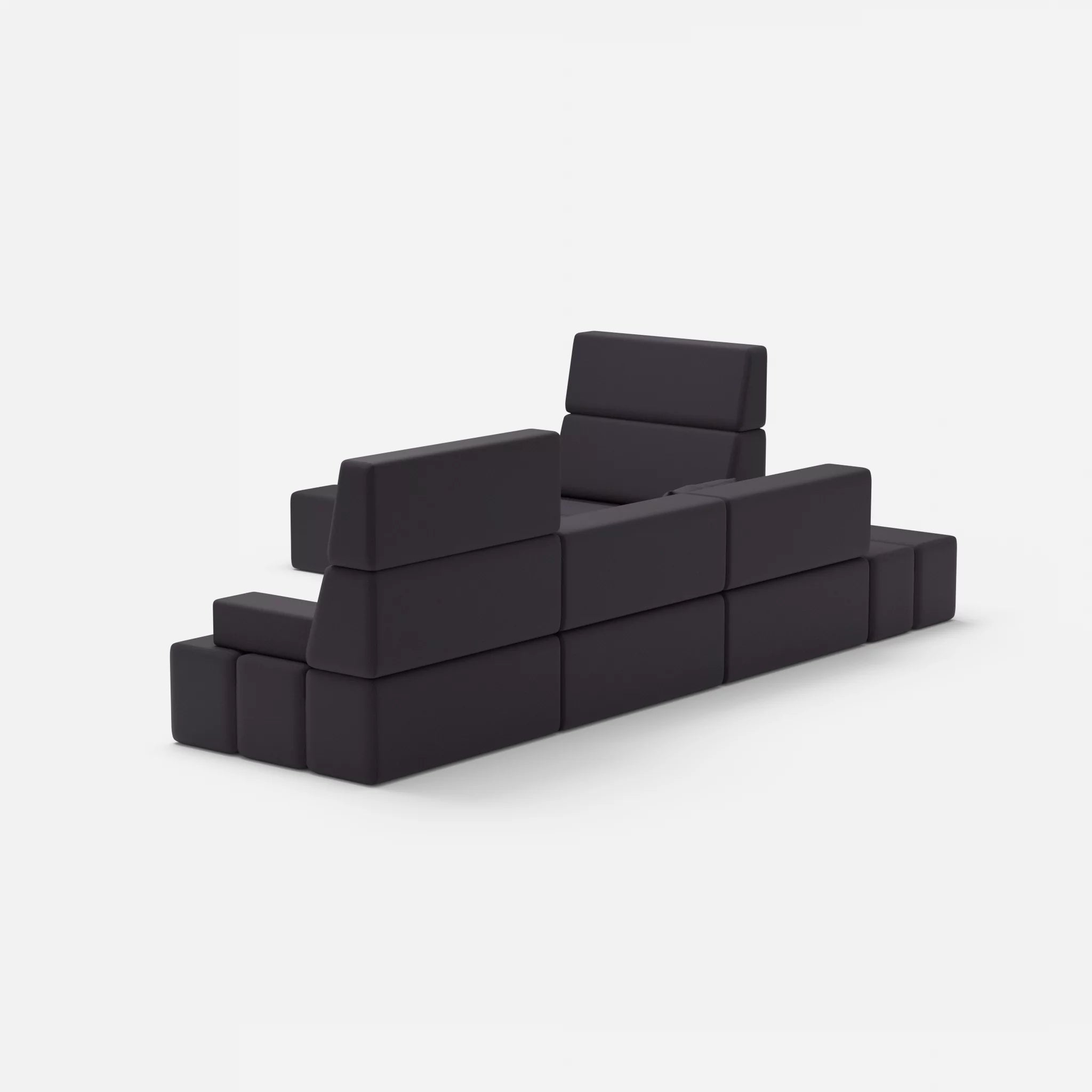 Ecksofa Bricks 4 radio8517 in Anthrazit von hinten