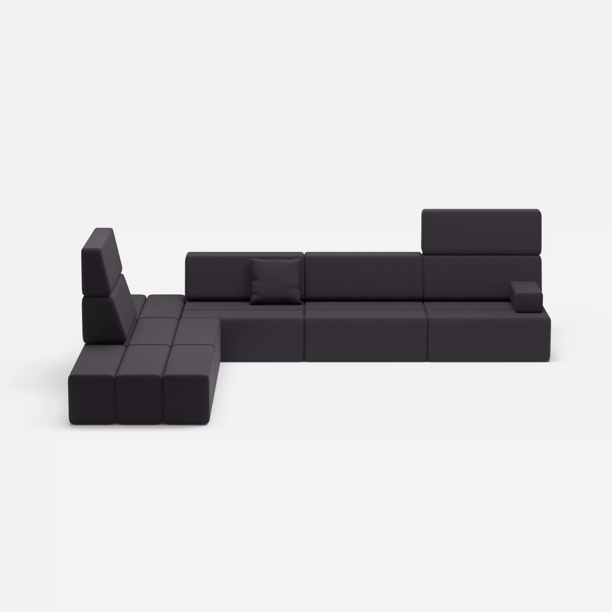 Ecksofa Bricks 4 radio8517 in Anthrazit von vorne