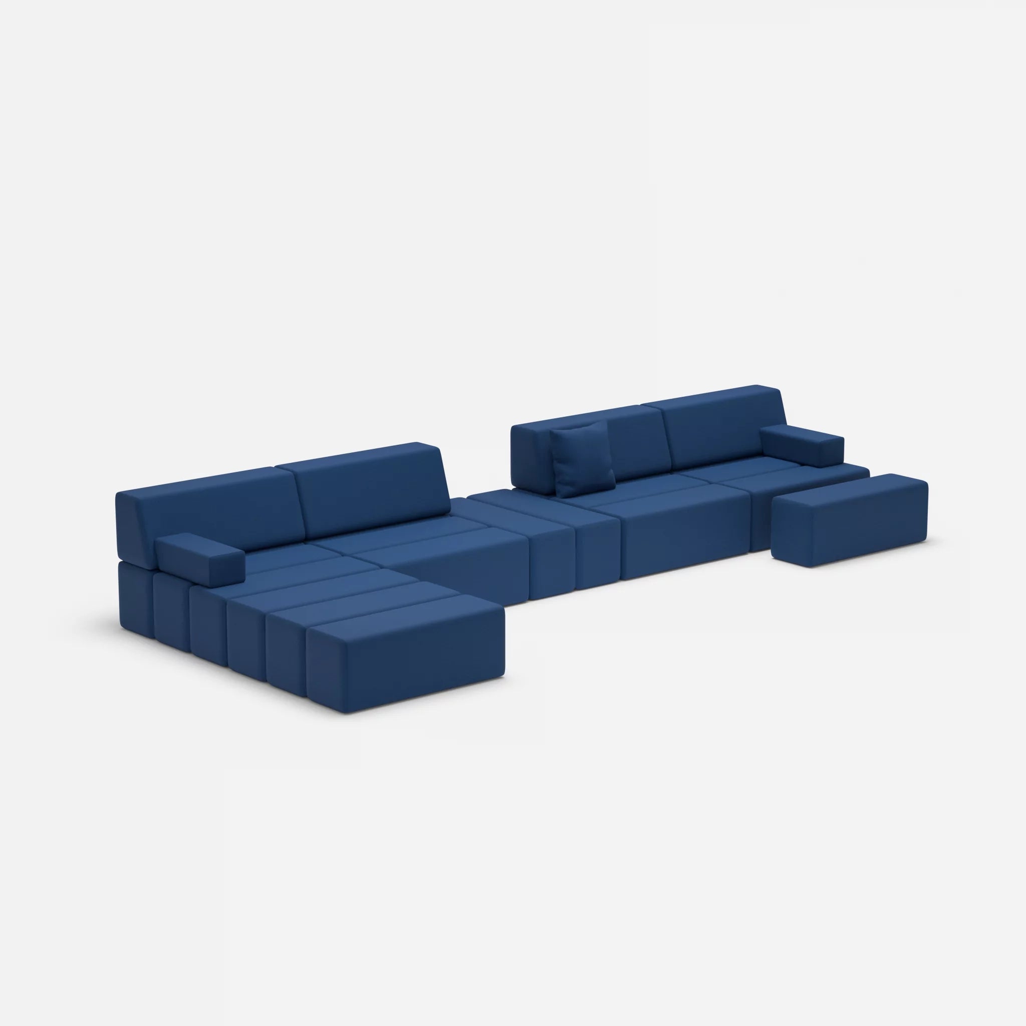 L Sofa Bricks 1 radio6512 in Dunkelblau von der Seite