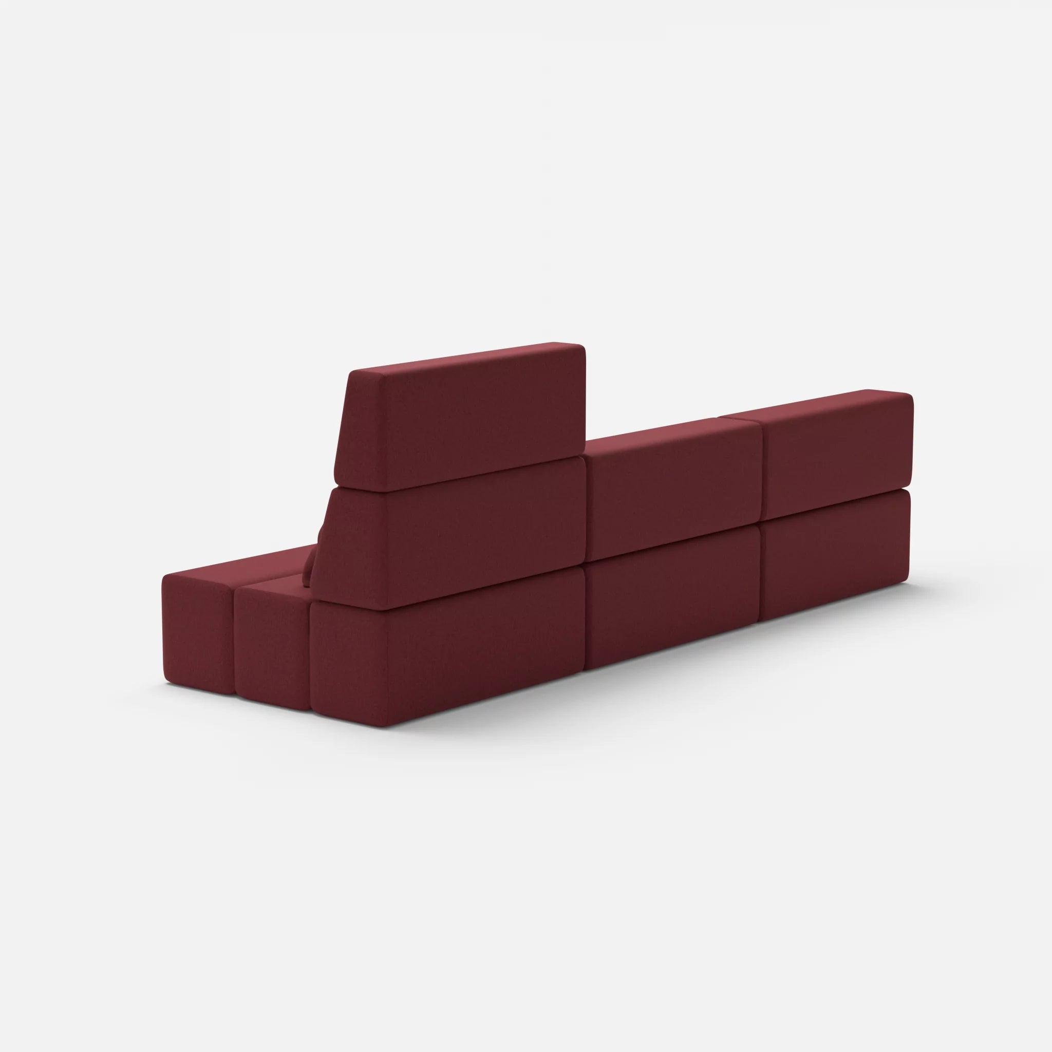 L Sofa Bricks 4 dama0034 in Bordeaux von hinten