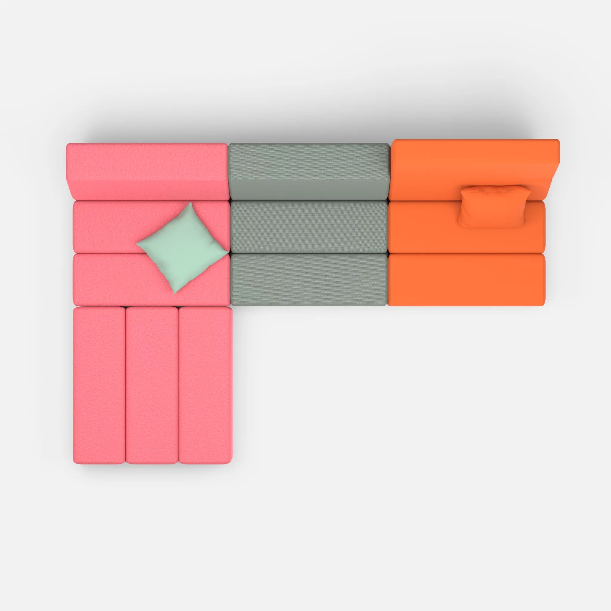 L Sofa Bricks 4 dama0083-novumdelphi in Pink und Graublau von oben