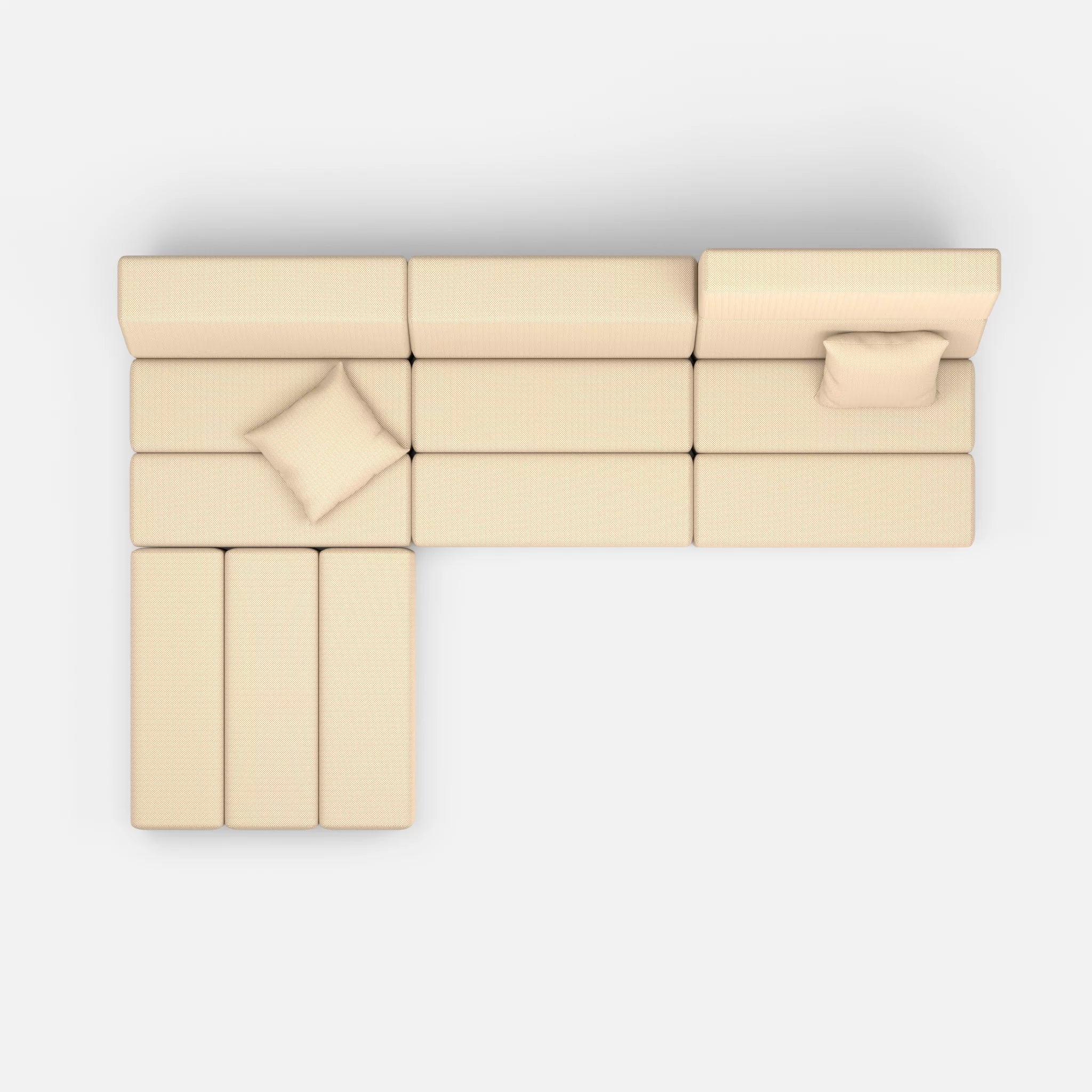 L Sofa Bricks 4 novumcocos in Hellbraun von oben