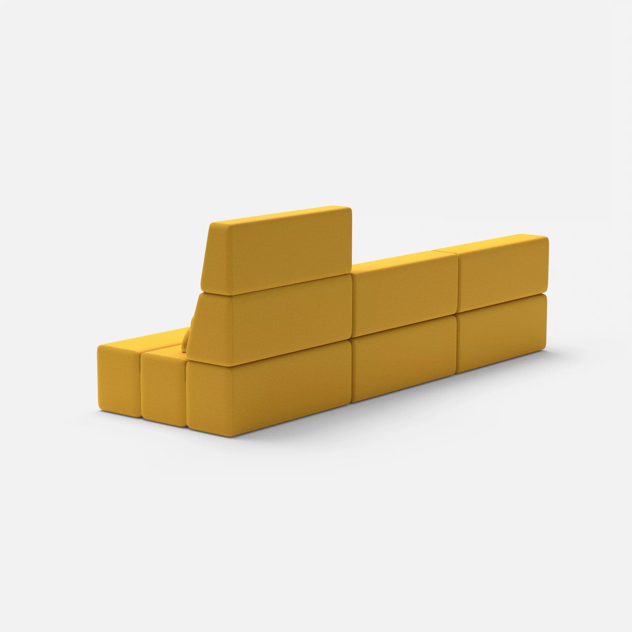 L Sofa Bricks 4 novumcurry in Curry von hinten