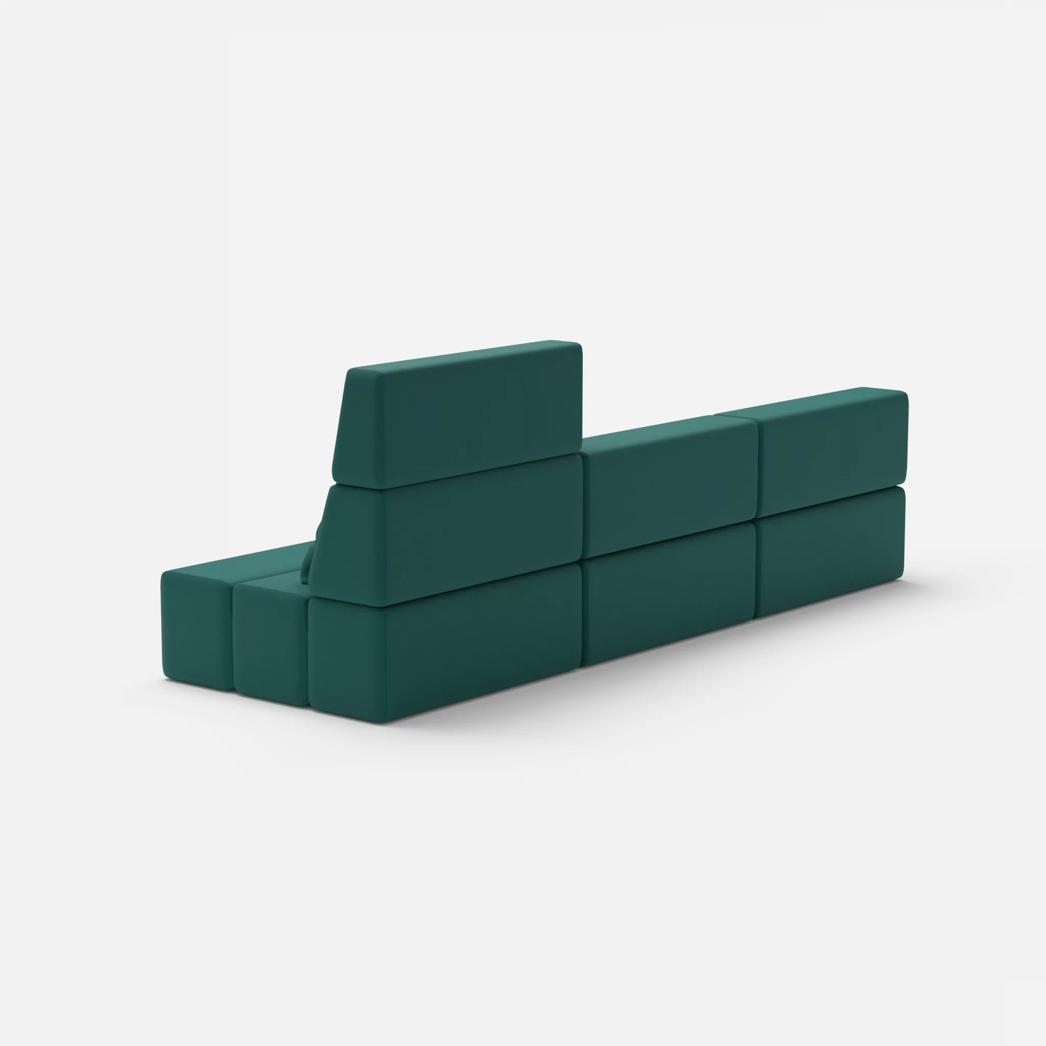 L Sofa Bricks 4 radio6015 in Türkis von hinten