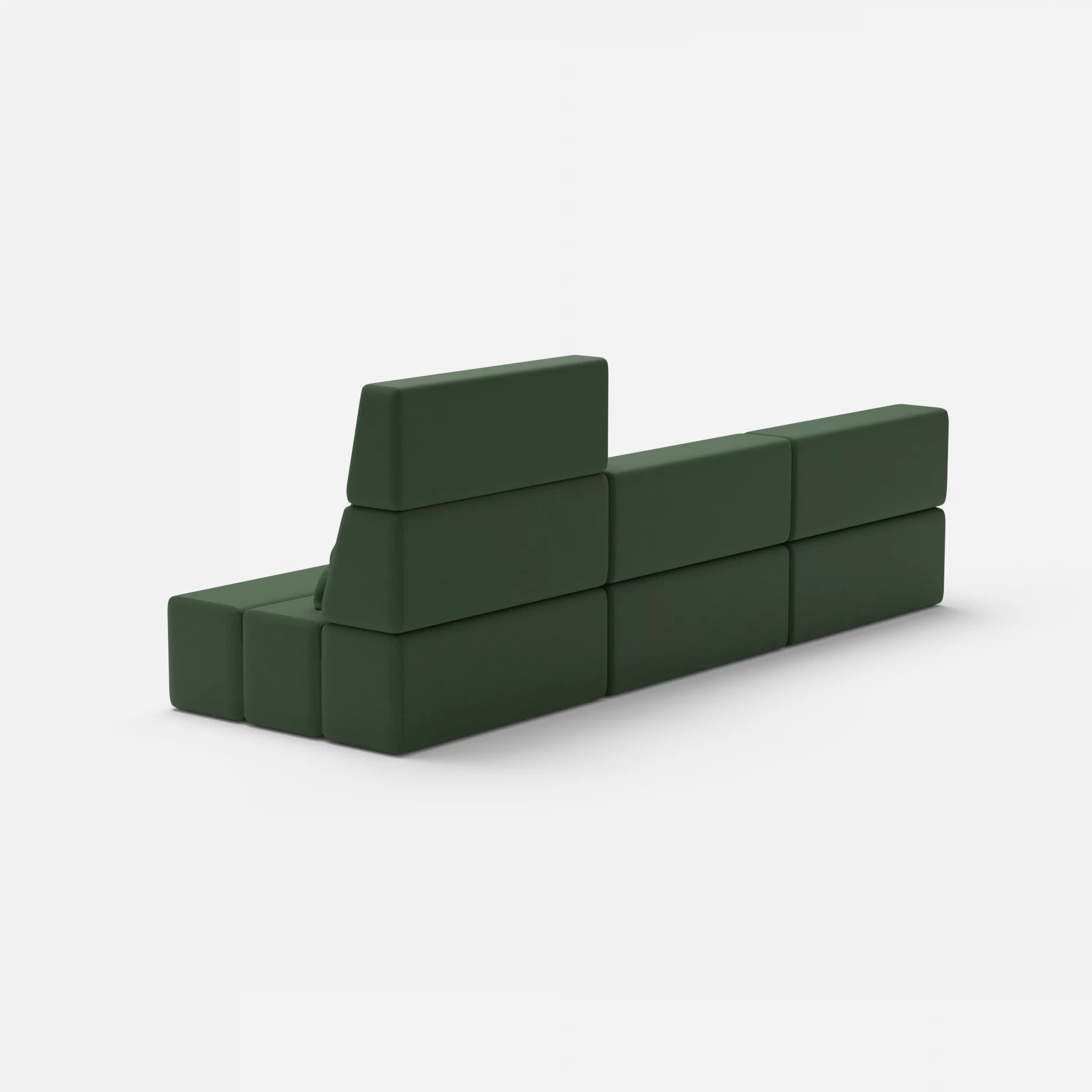 L Sofa Bricks 4 radio7036 in Olive von hinten