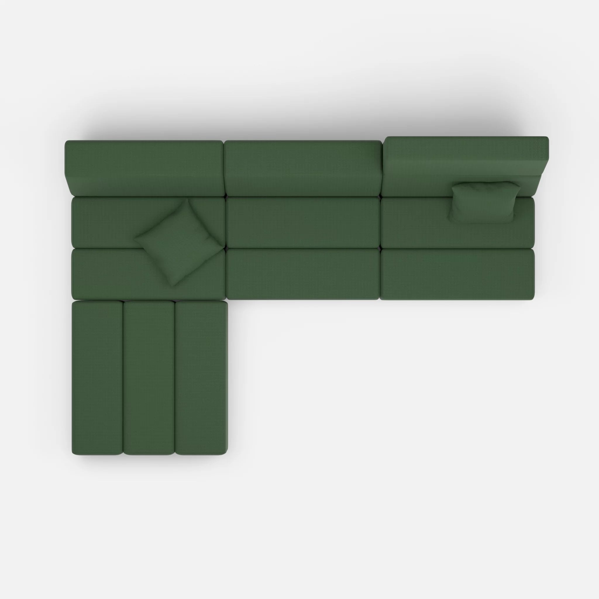L Sofa Bricks 4 radio7036 in Olive von oben
