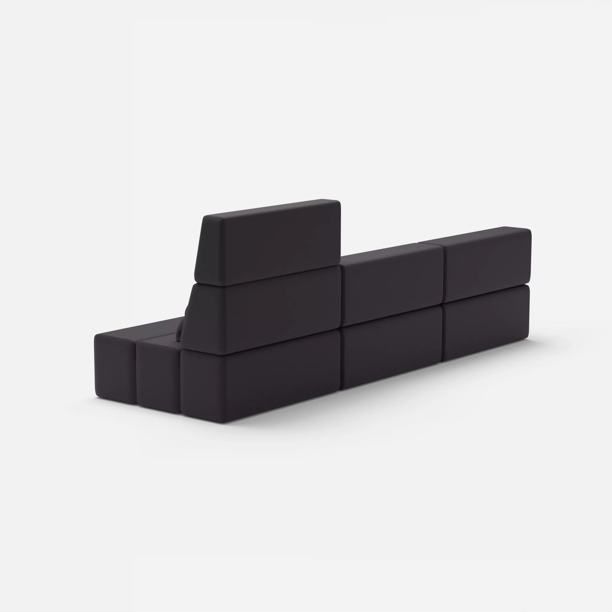 L Sofa Bricks 4 radio8517 in Anthrazit von hinten