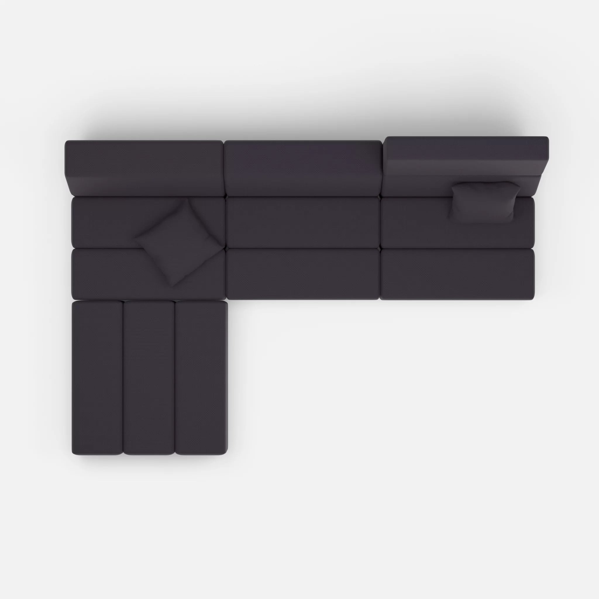 L Sofa Bricks 4 radio8517 in Anthrazit von oben