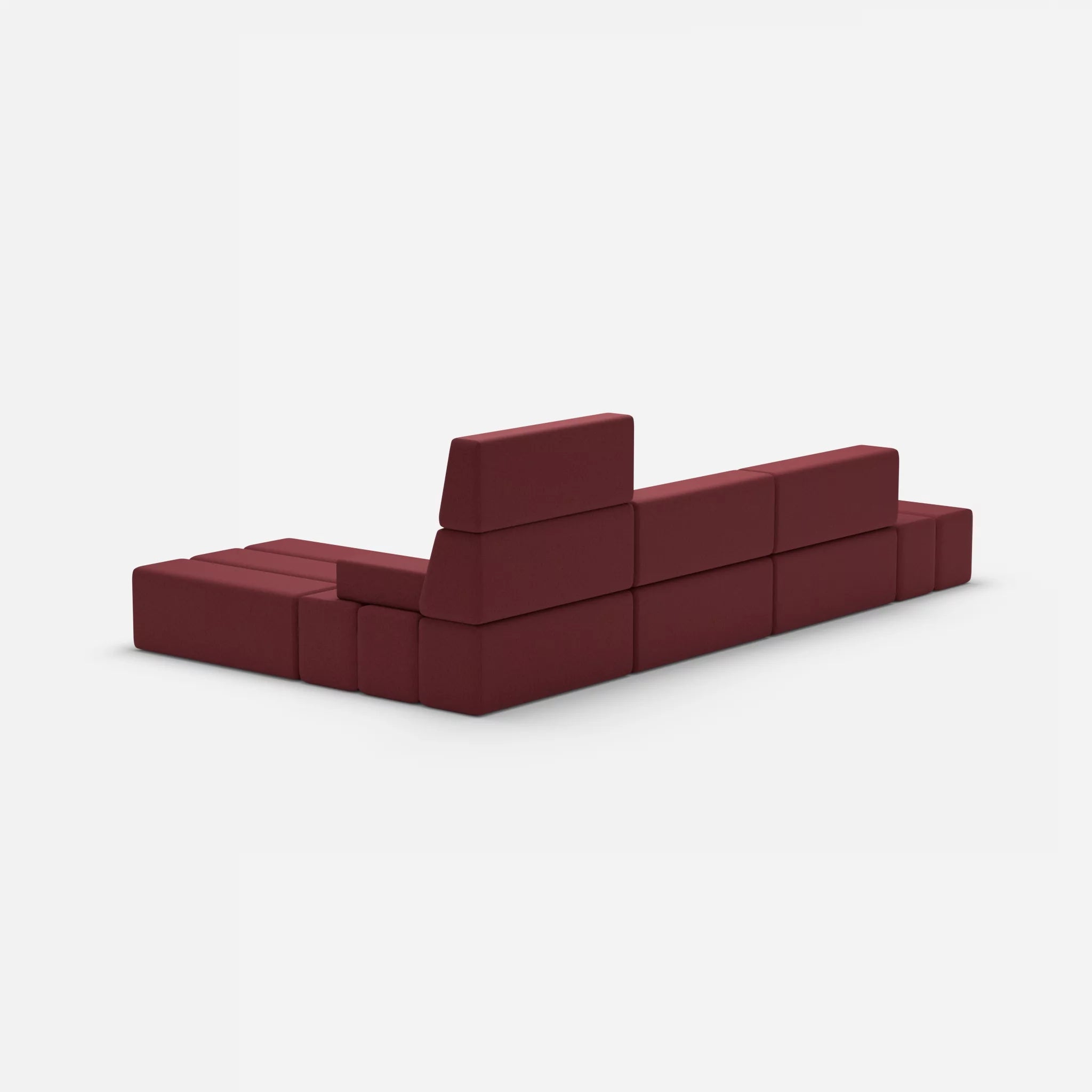 L Sofa Bricks 5 dama0034 in Bordeaux von hinten