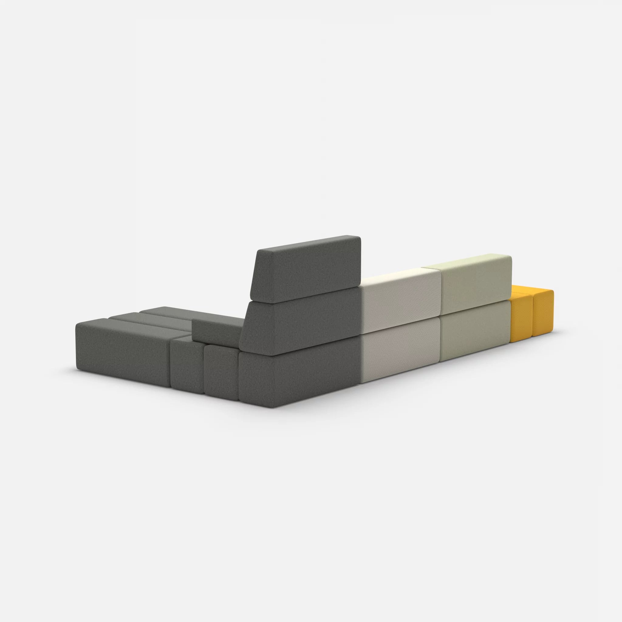 L Sofa Bricks 5 dama0057-dama0004 in Hellgrau und Dunkelgrau von hinten