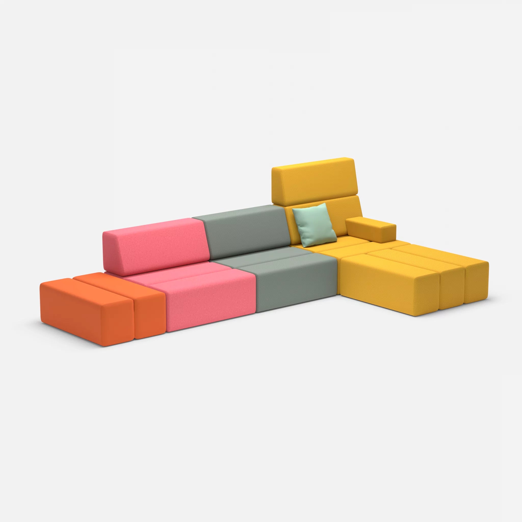 L Sofa Bricks 5 dama0083-novumcurry in Pink und Curry von der Seite