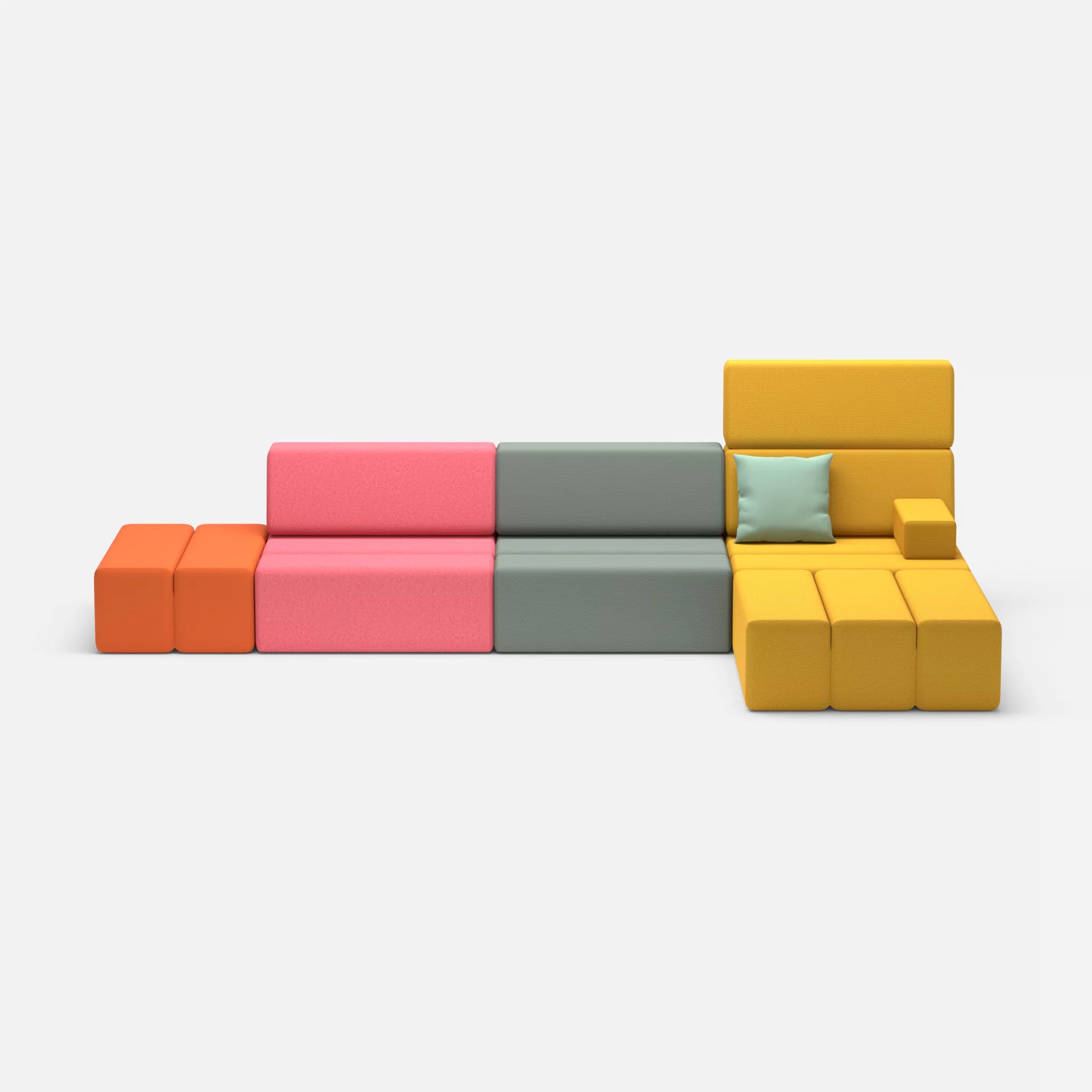 L Sofa Bricks 5 dama0083-novumcurry in Pink und Curry von vorne