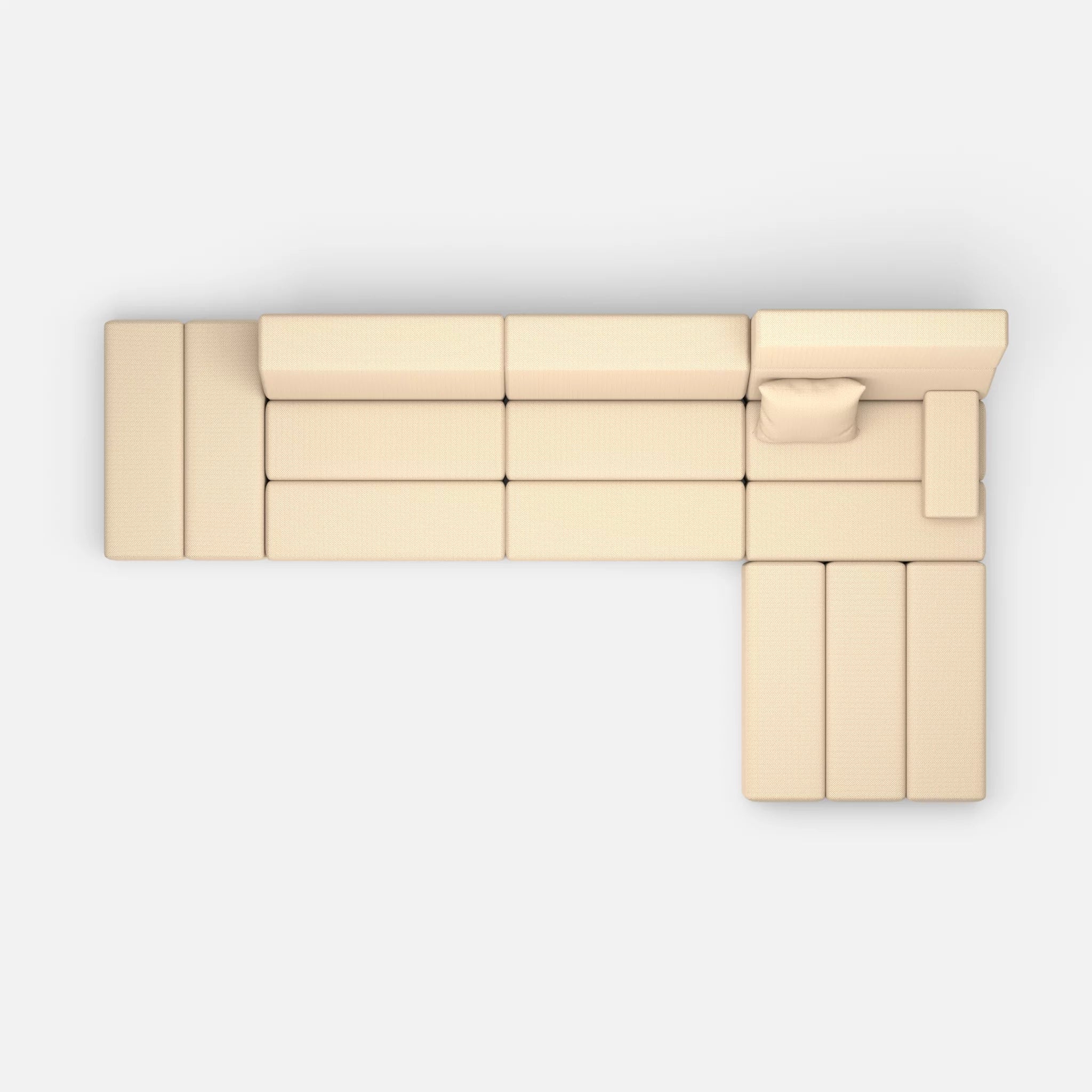 L Sofa Bricks 5 novumcocos in Hellbraun von oben
