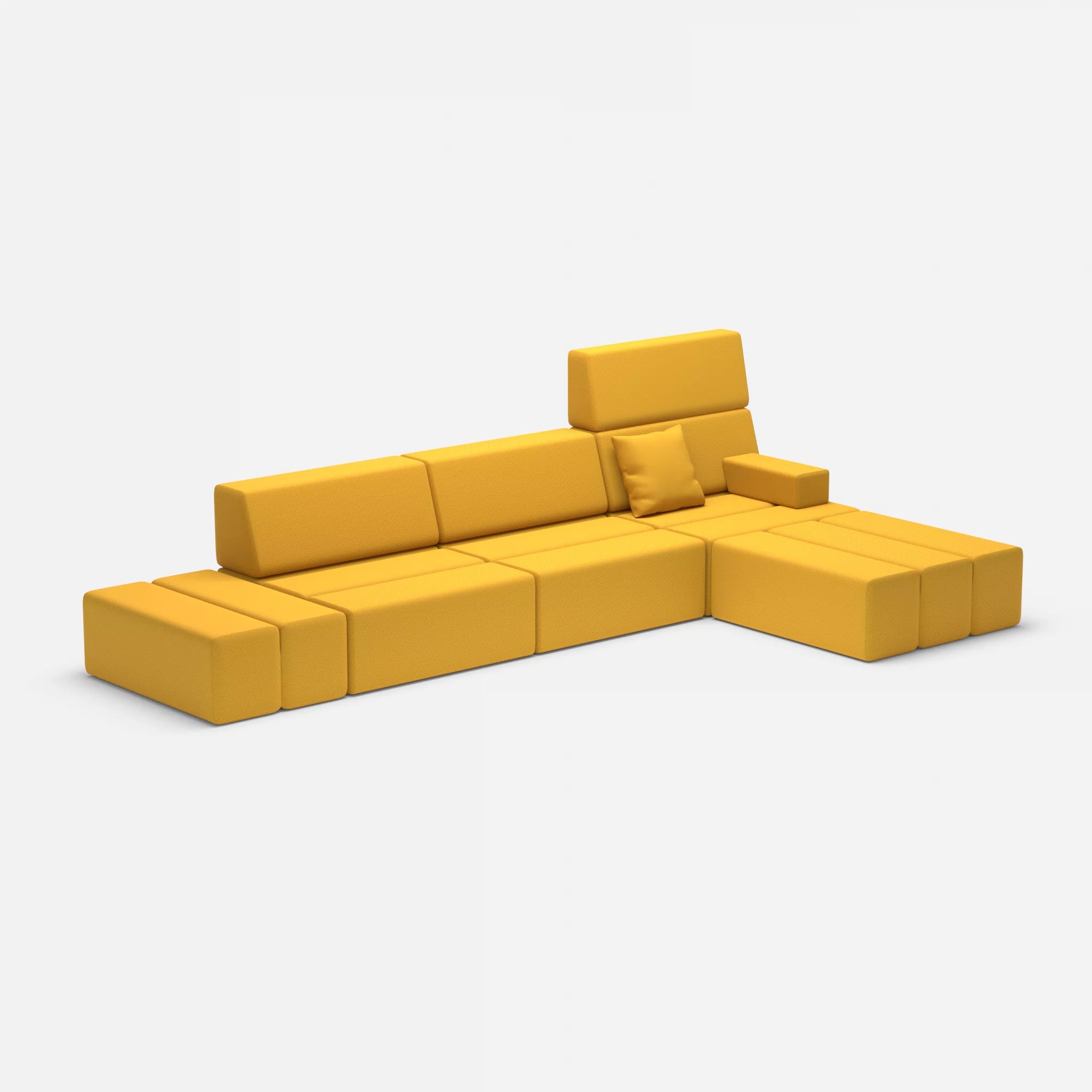L Sofa Bricks 5 novumcurry in Curry von der Seite