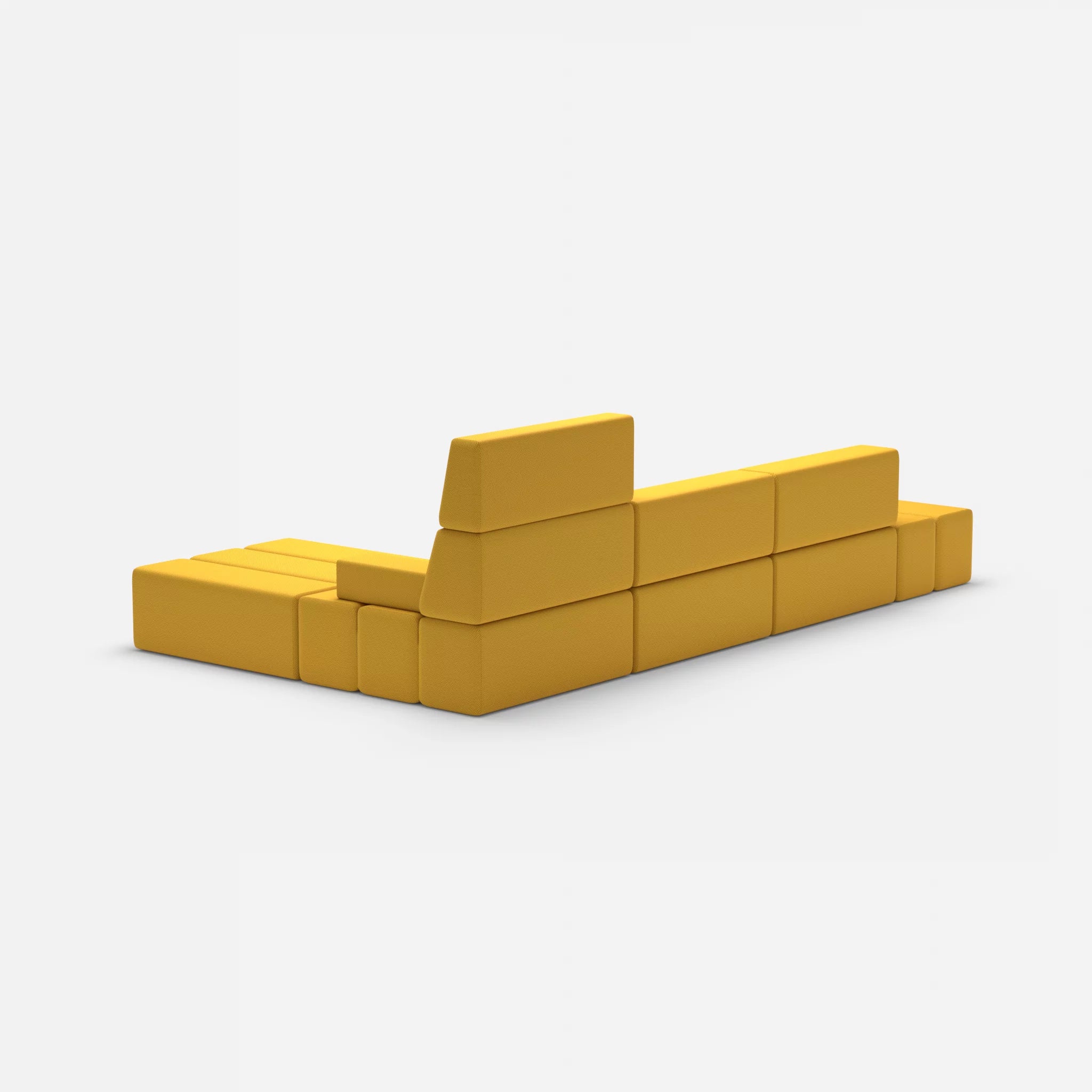 L Sofa Bricks 5 novumcurry in Curry von hinten