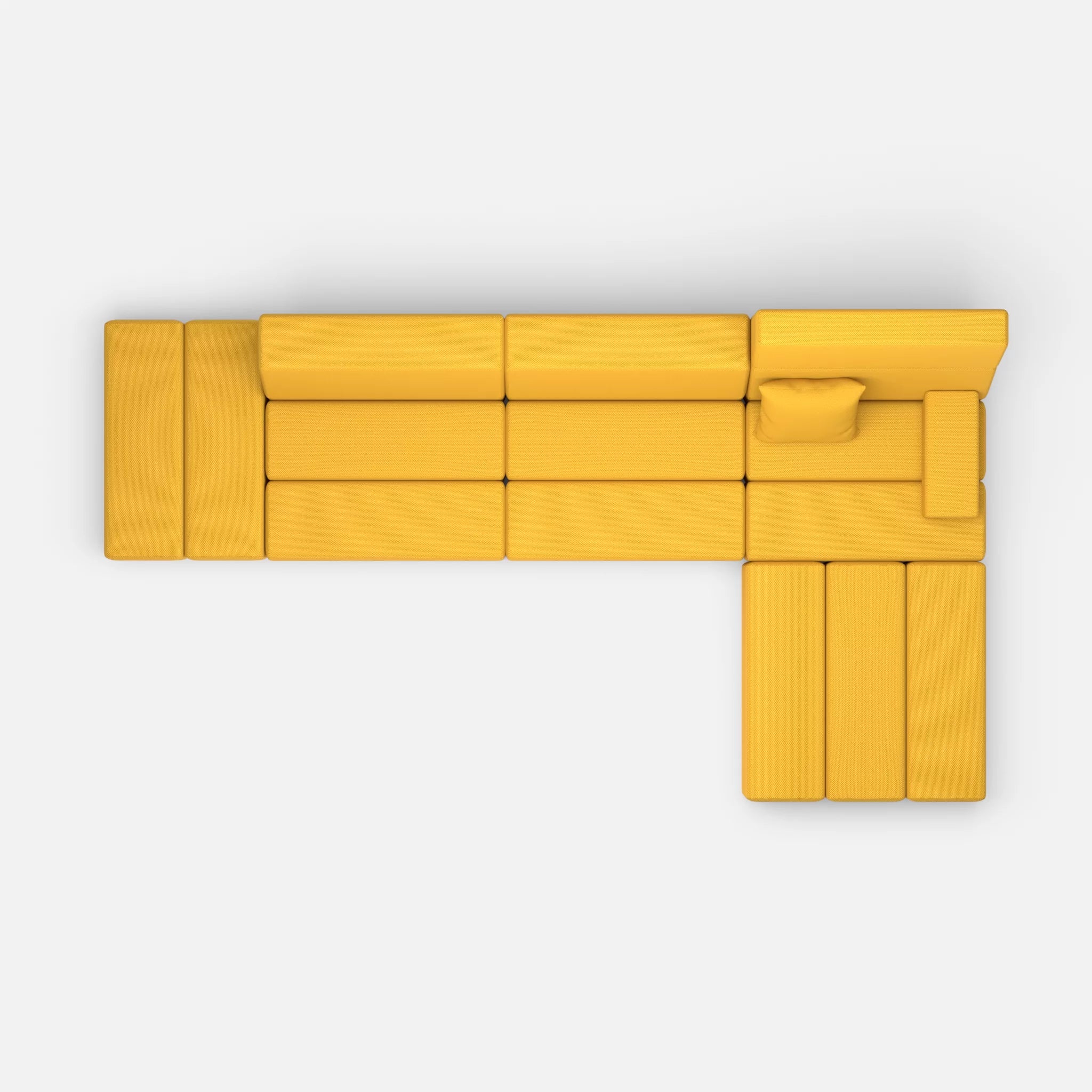 L Sofa Bricks 5 novumcurry in Curry von oben