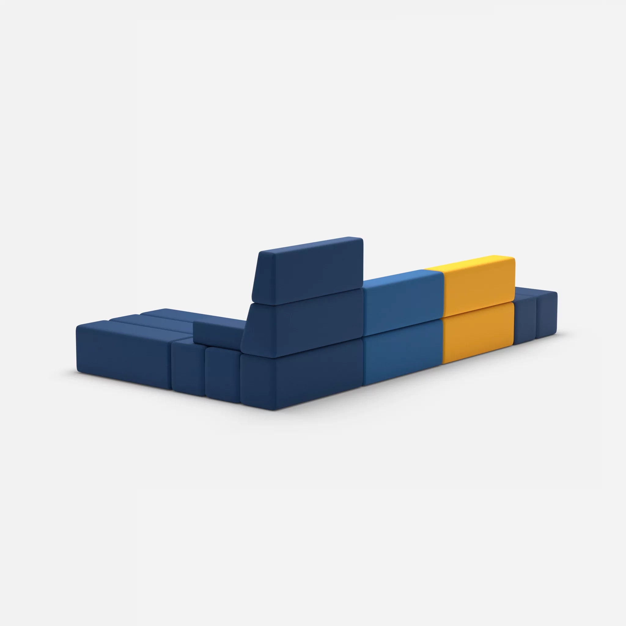 L Sofa Bricks 5 radio3008-radio6512 in Gelb und Dunkelblau von hinten
