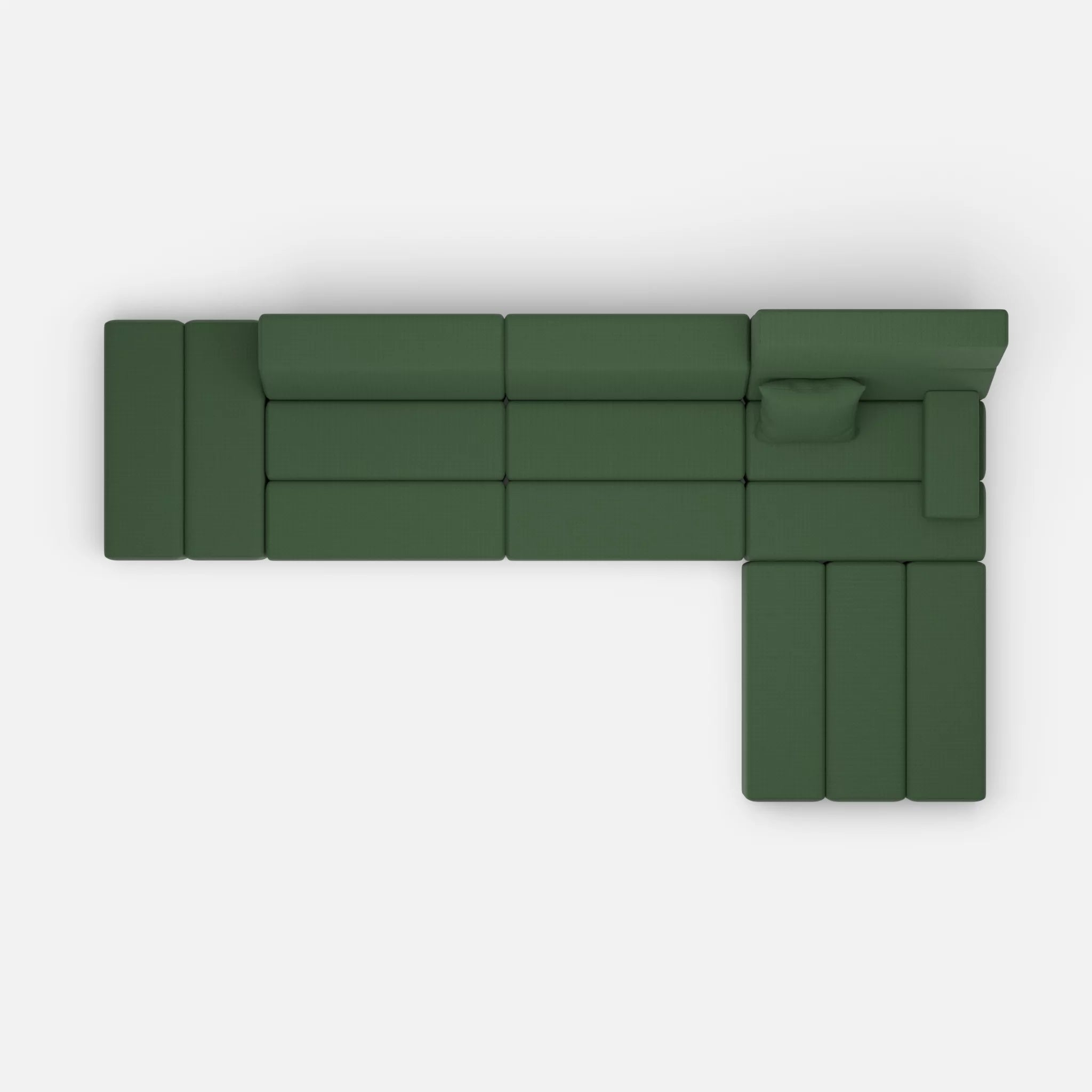 L Sofa Bricks 5 radio7036 in Olive von oben