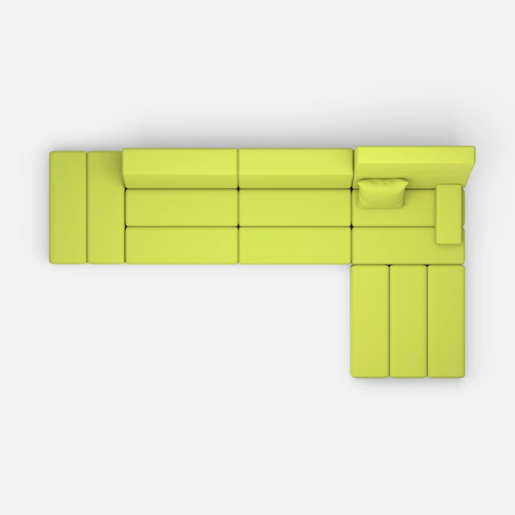 L Sofa Bricks 5 radio7041 in Hellgrün von oben