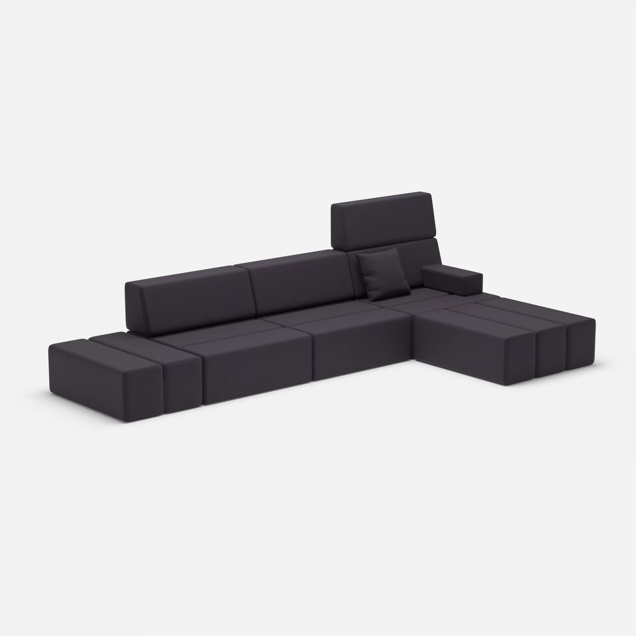 L Sofa Bricks 5 radio8517 in Anthrazit von der Seite