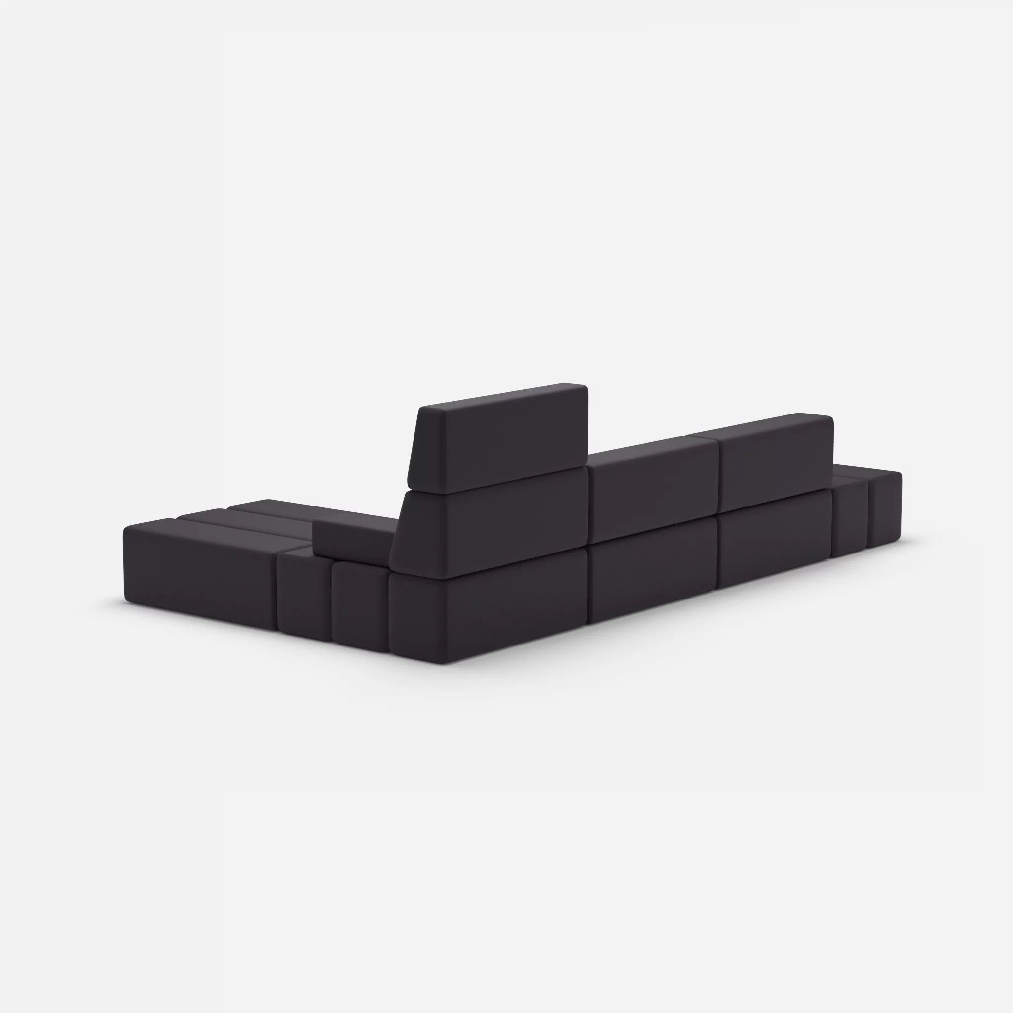 L Sofa Bricks 5 radio8517 in Anthrazit von hinten