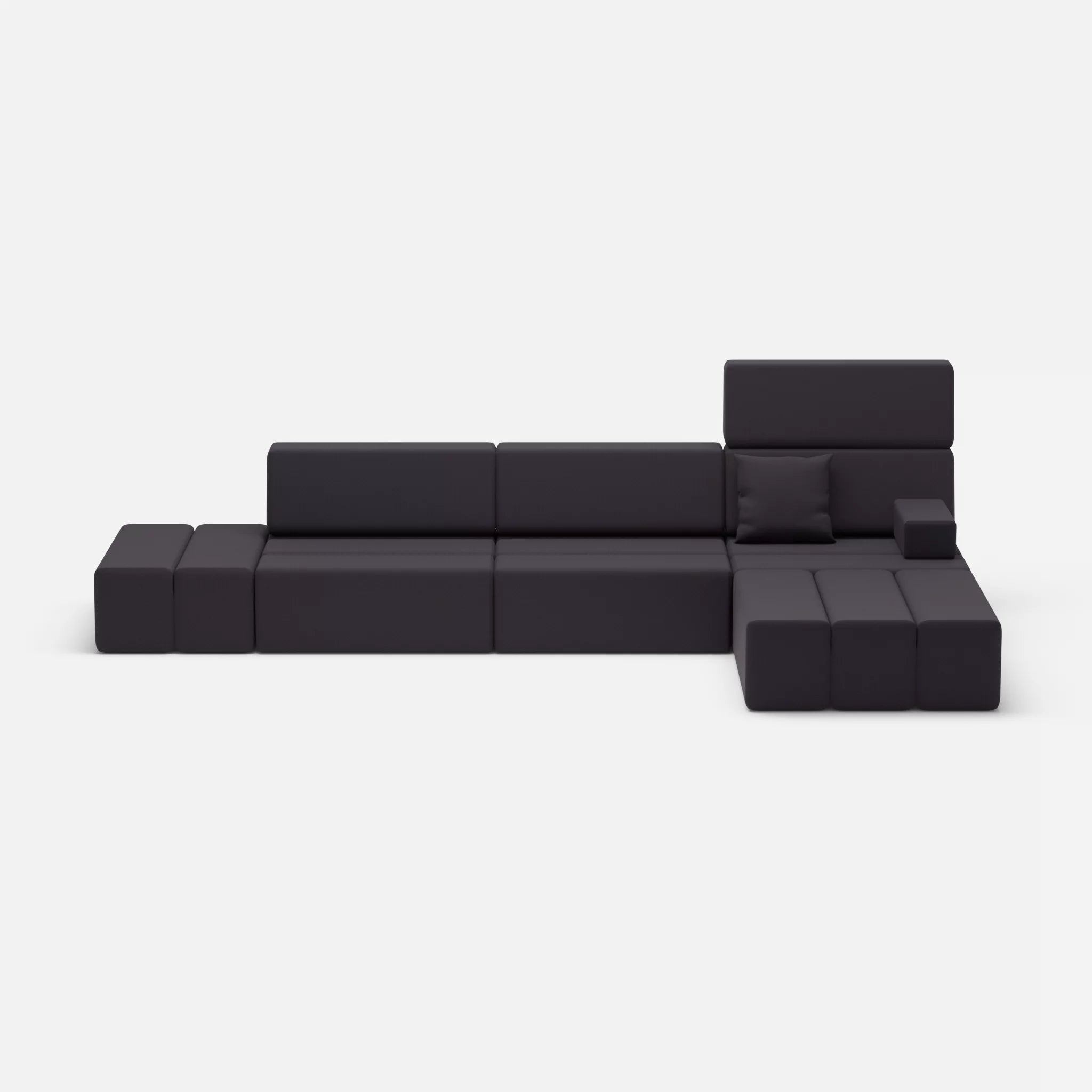 L Sofa Bricks 5 radio8517 in Anthrazit von vorne