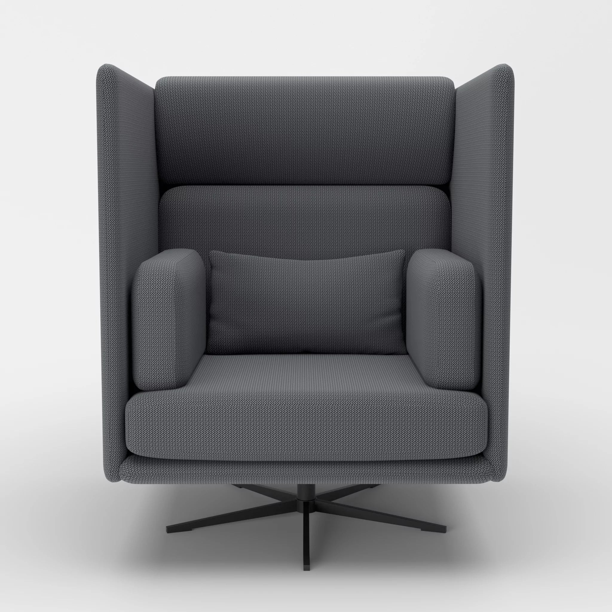 Loungesessel Egon Hohe Version credoasphalt-credoasphalt in Anthrazit und Anthrazit von vorne