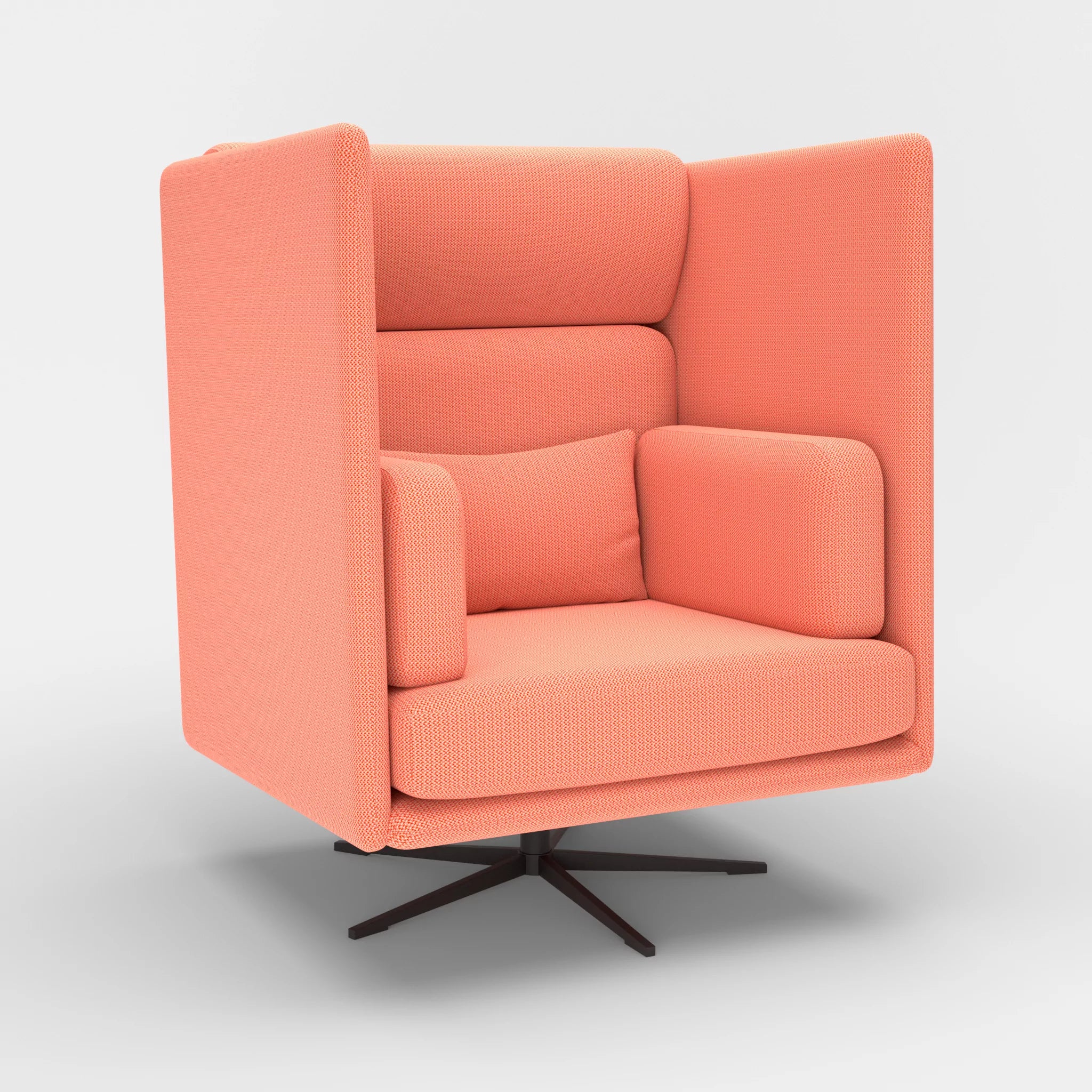 Loungesessel Egon Hohe Version credograpefruit-credograpefruit in Coral und Coral von der Seite