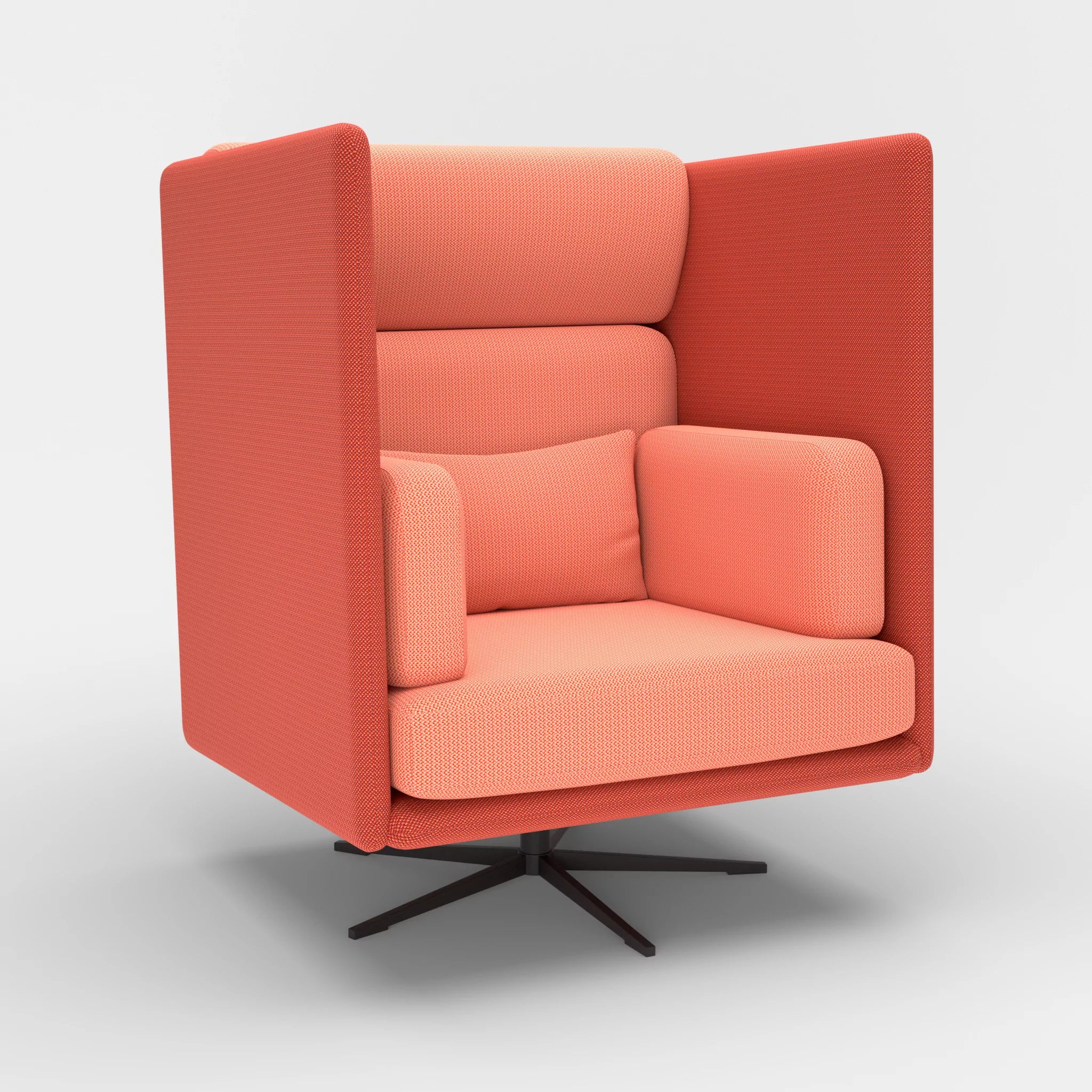 Loungesessel Egon Hohe Version credolampion-credograpefruit in Rot und Coral von der Seite