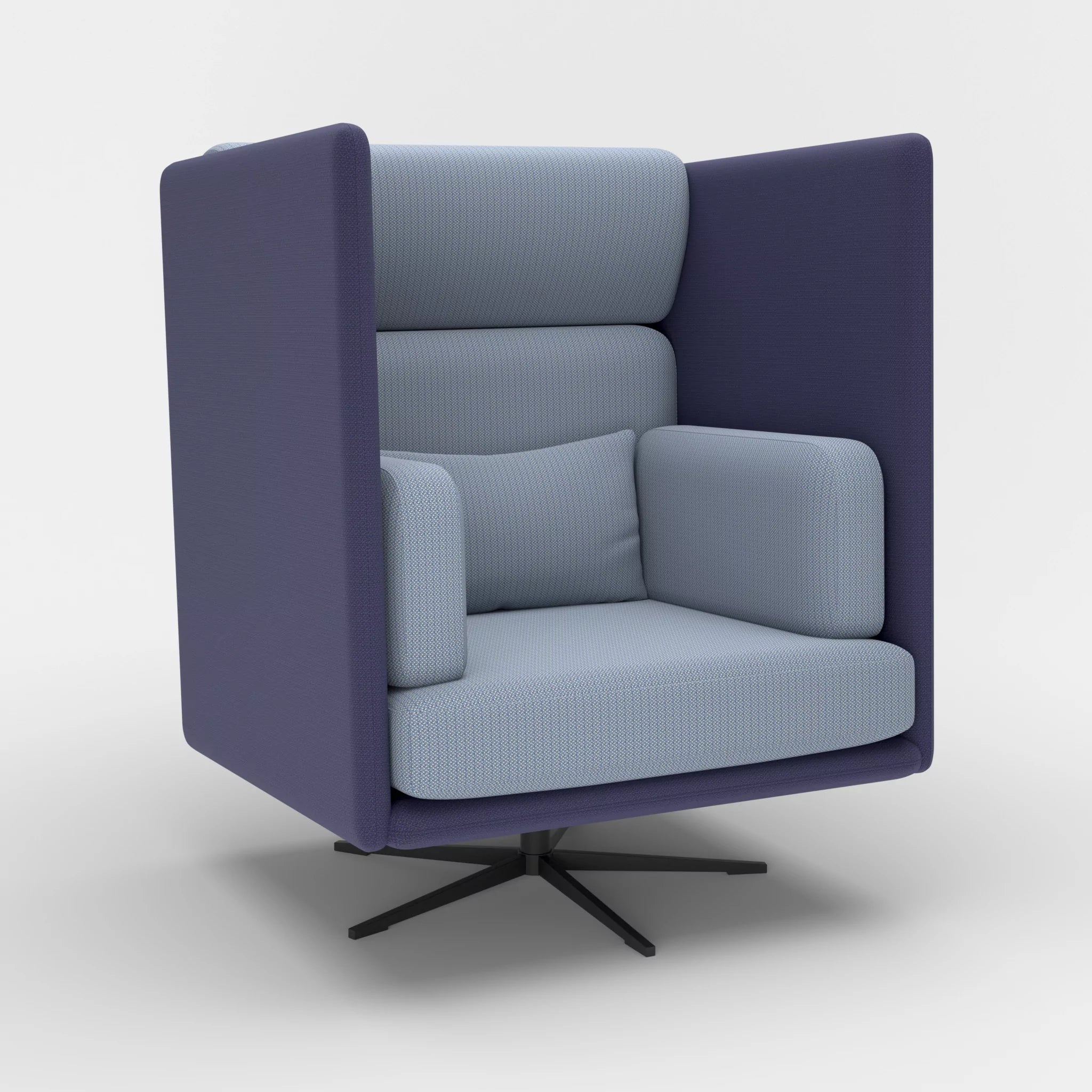 Loungesessel Egon Hohe Version credonavy-credosea in Navy und Blau von der Seite