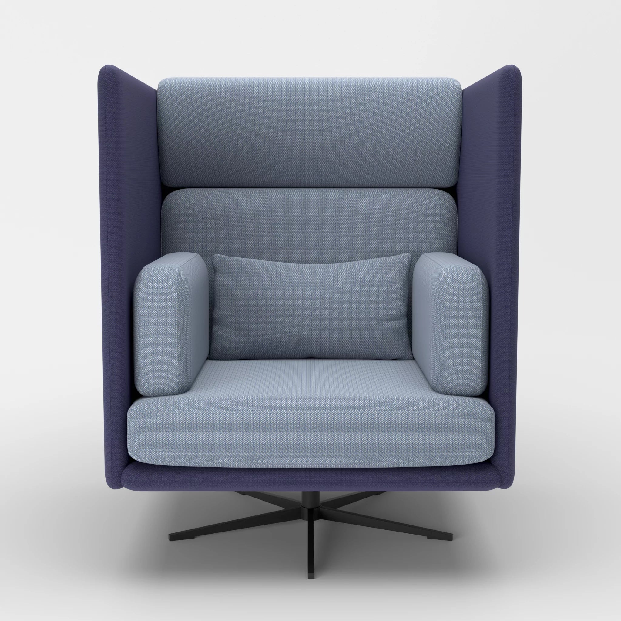 Loungesessel Egon Hohe Version credonavy-credosea in Navy und Blau von vorne